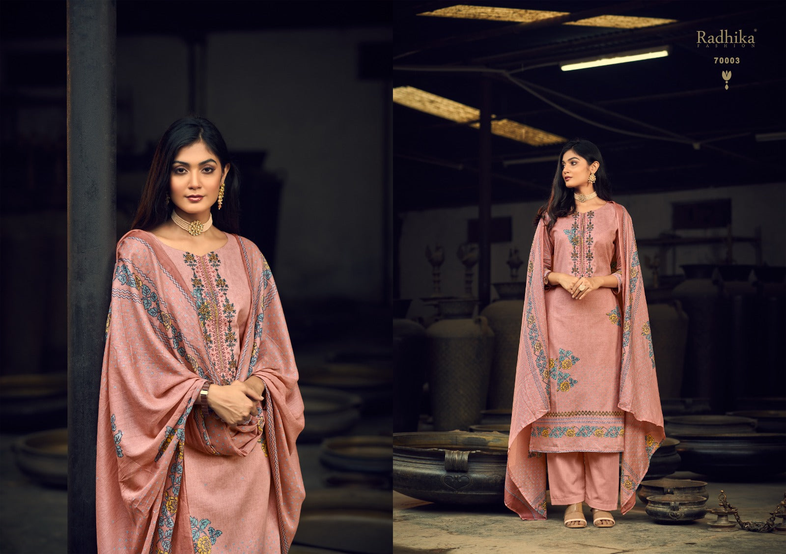 Radhika Azara Karachi Suit Mussaret Vol 24 Zam Cotton With Embroidery Work Salwar Suit Ladies Suit Design