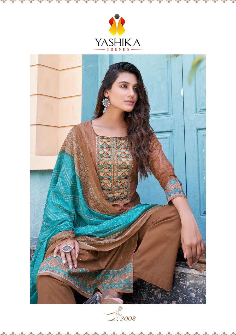 Yashika Trends Naishaa Session vol 3 cotton with embroidery work dress material supplier - jilaniwholesalesuit