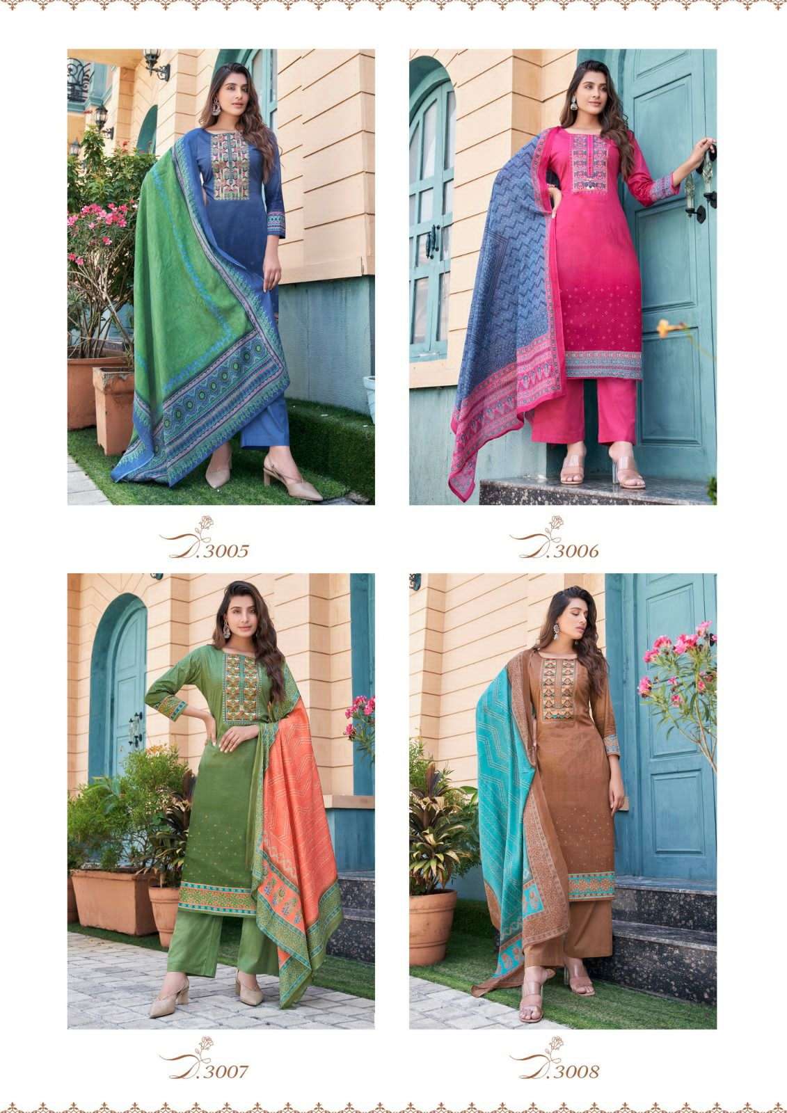 Yashika Trends Naishaa Session vol 3 cotton with embroidery work dress material supplier - jilaniwholesalesuit