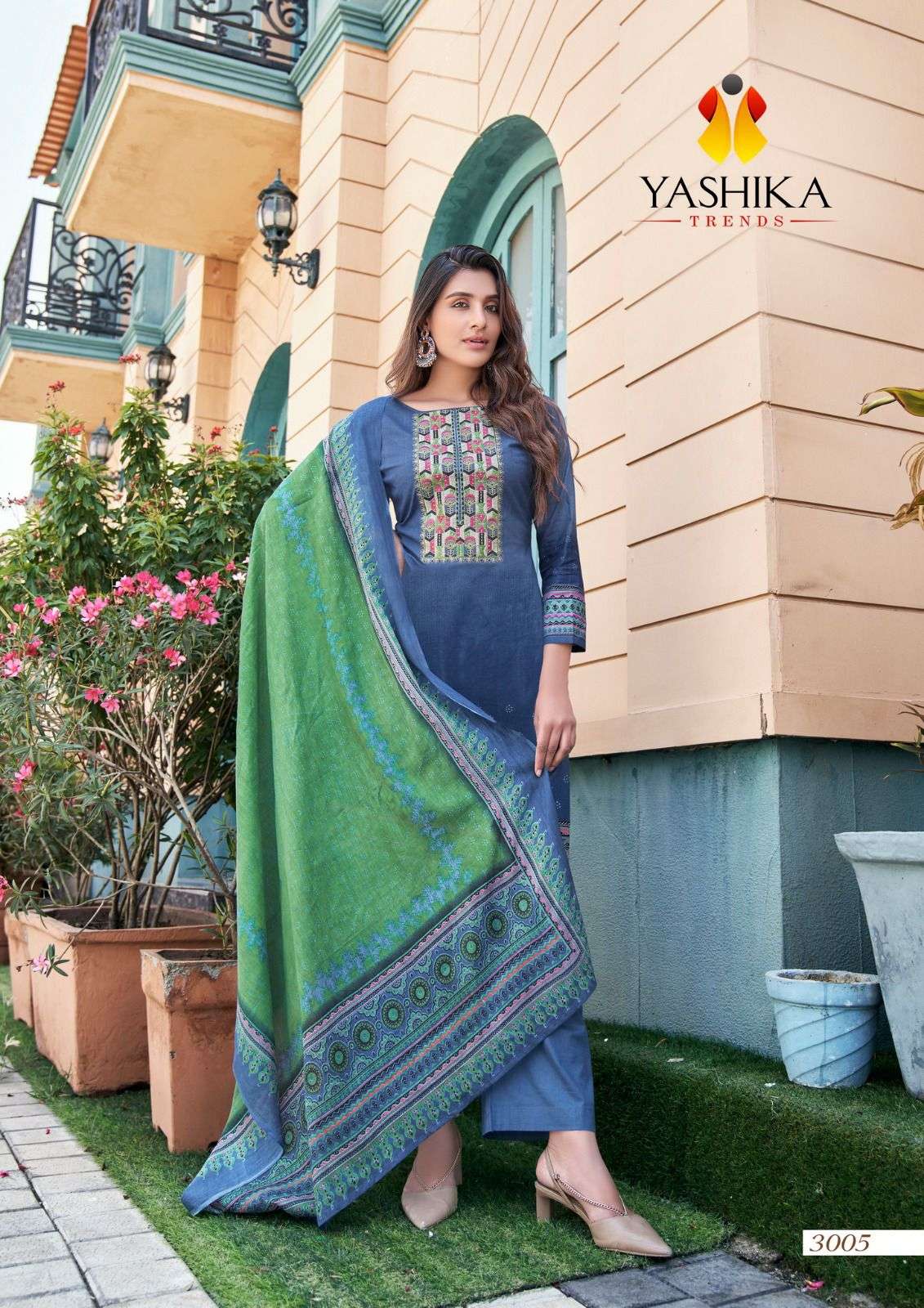 Yashika Trends Naishaa Session vol 3 cotton with embroidery work dress material supplier - jilaniwholesalesuit