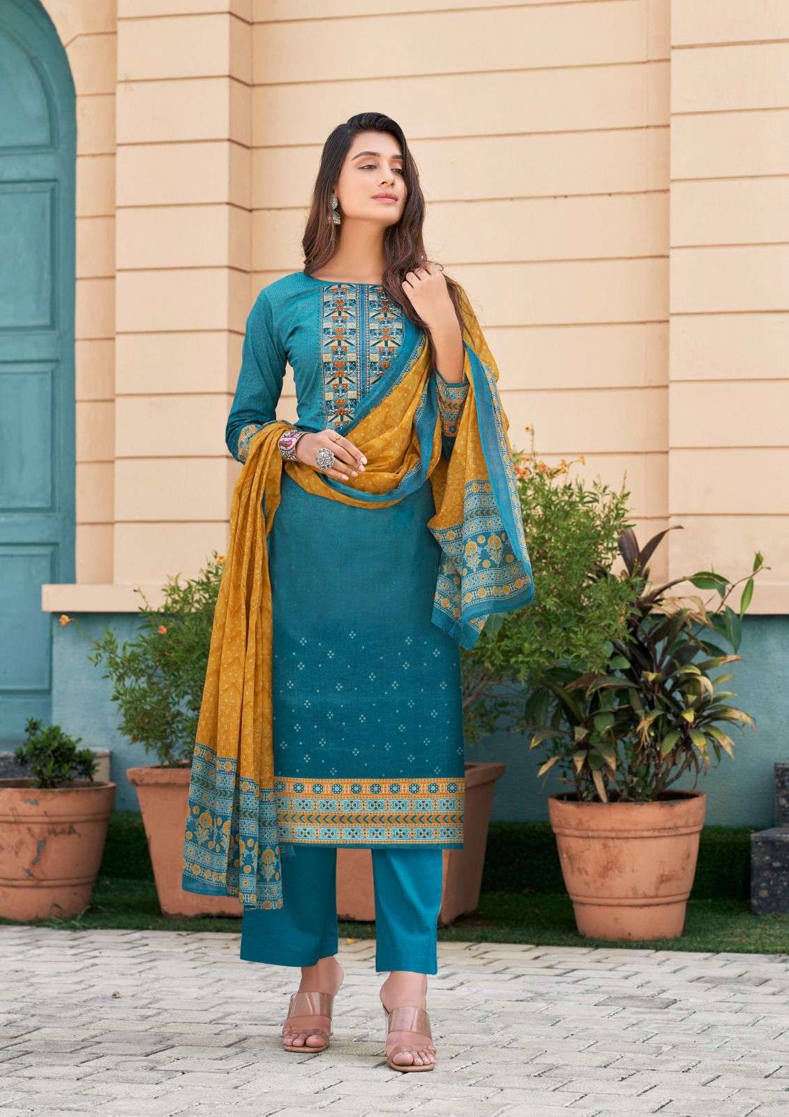 Yashika Trends Naishaa Session vol 3 cotton with embroidery work dress material supplier - jilaniwholesalesuit