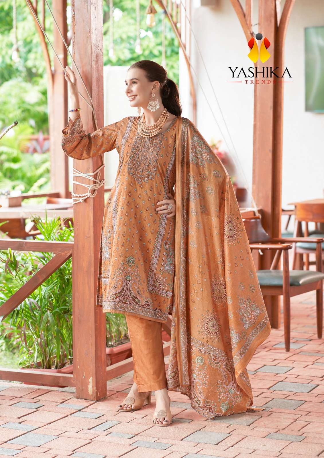 Yashika Trends Naira B Cotton with embroidery work Cotton Printed Dress Material Collection At Wholesale Rate