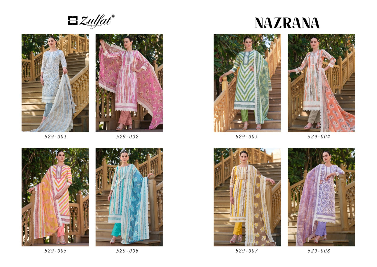 Zulfat Designer Suits Nazrana Cotton Designer Print Salwar Suits Wholesale Supplier In Surat