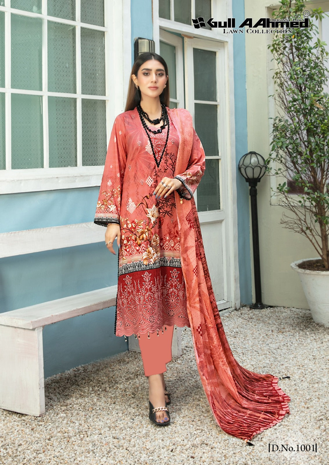 Gul a ahmed oriana lawn cotton with embroidery work salwar suits at wholesale rate - jilaniwholesalesuit