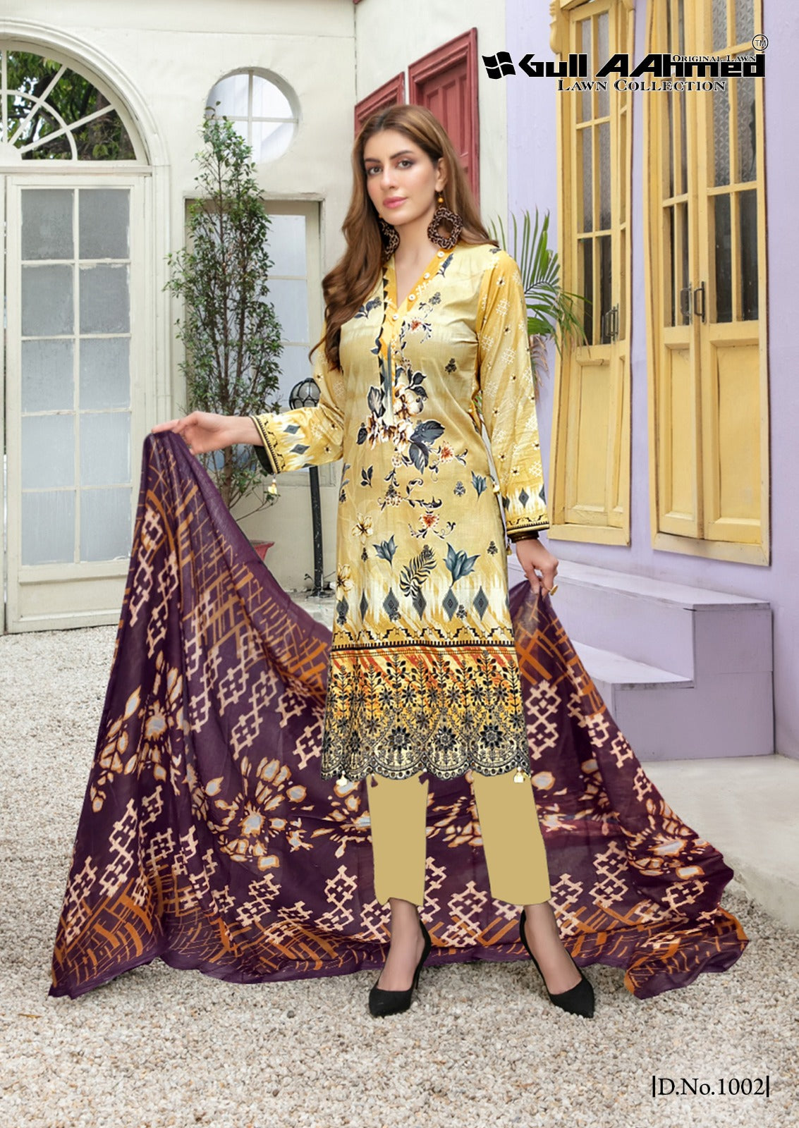 Gul a ahmed oriana lawn cotton with embroidery work salwar suits at wholesale rate - jilaniwholesalesuit