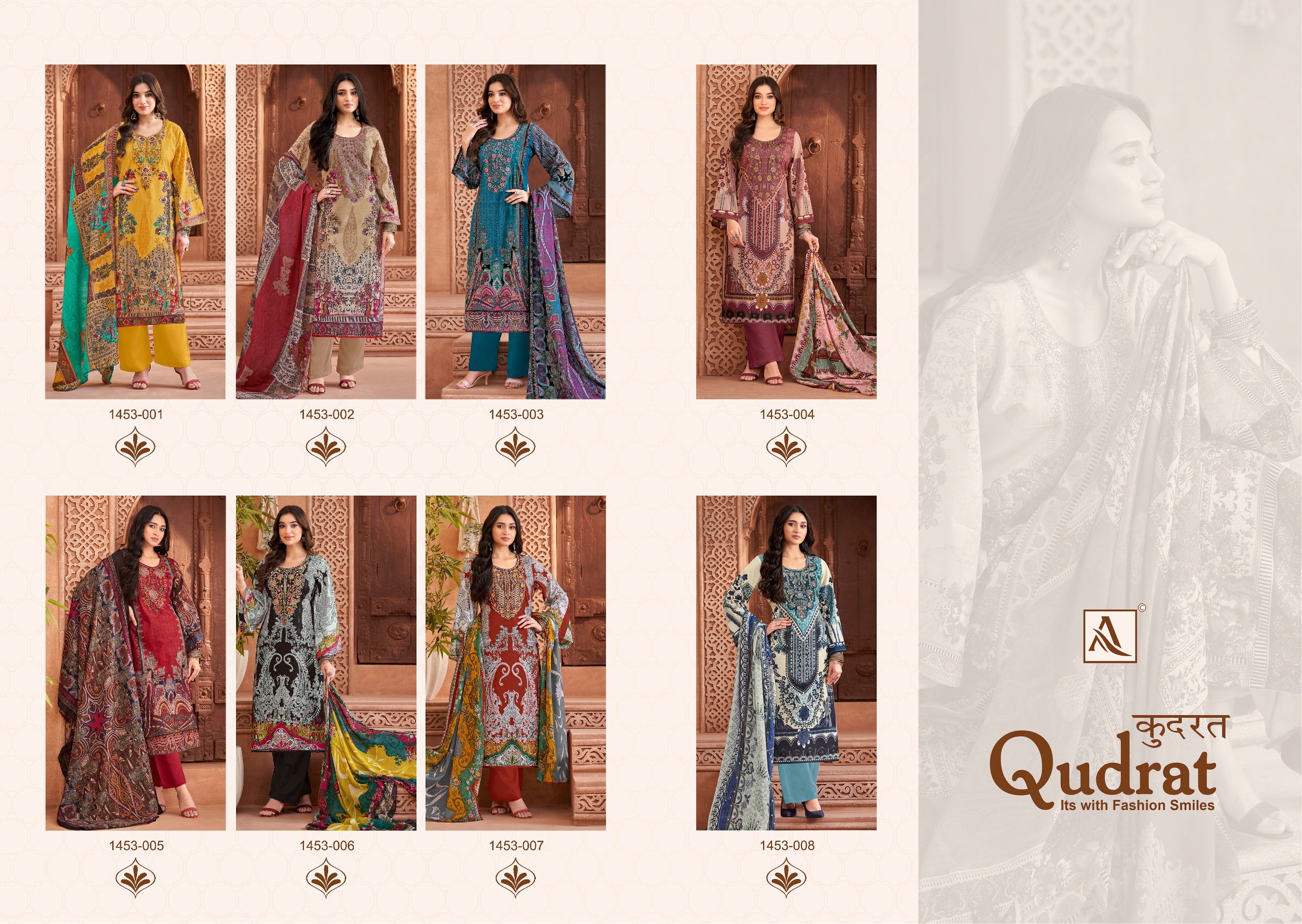 Alok Suit Qudrat Cambric Cotton With Embroidery Work Pakistani Salwar Suits Wholesale Supplier