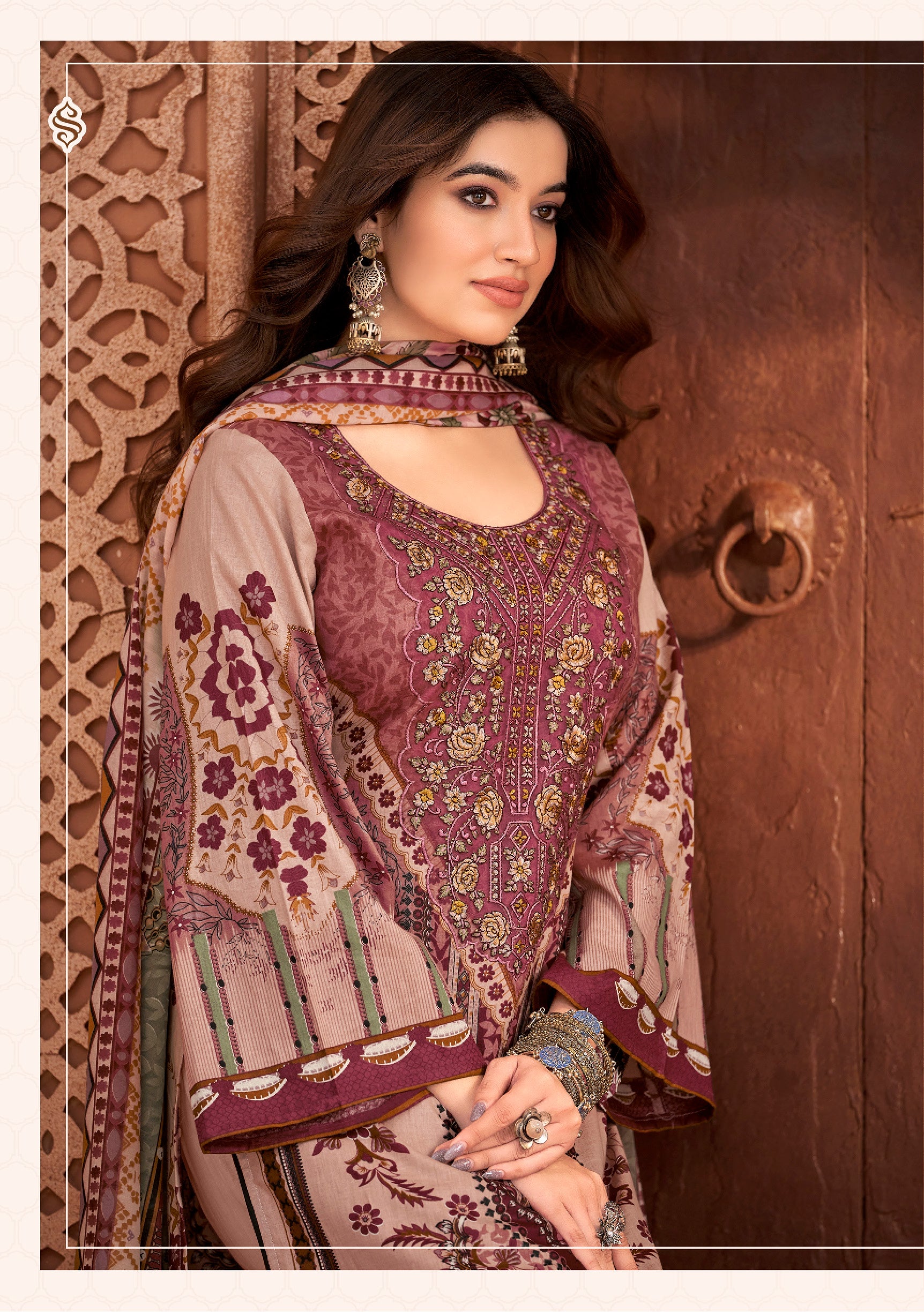 Alok Suit Qudrat Cambric Cotton With Embroidery Work Pakistani Salwar Suits Wholesale Supplier