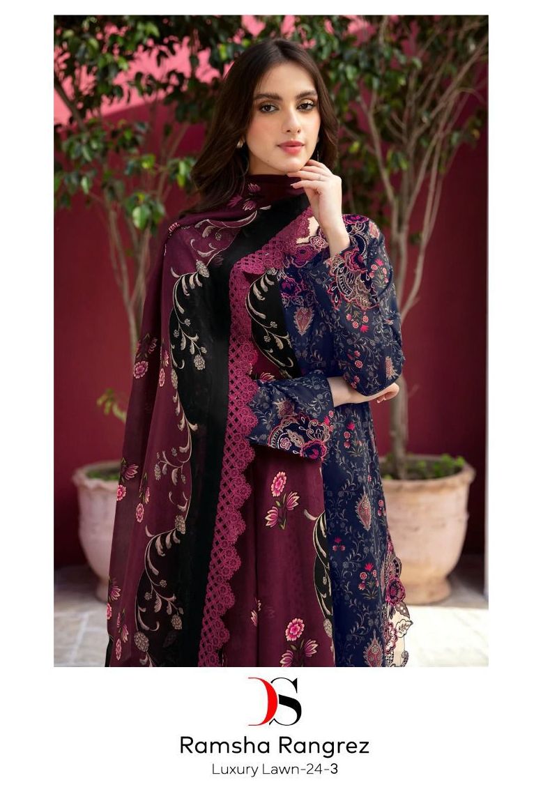 Deespy Suits Ramsha Rangrez Luxury Lawn 24 - 3 pakistani salwar suit design