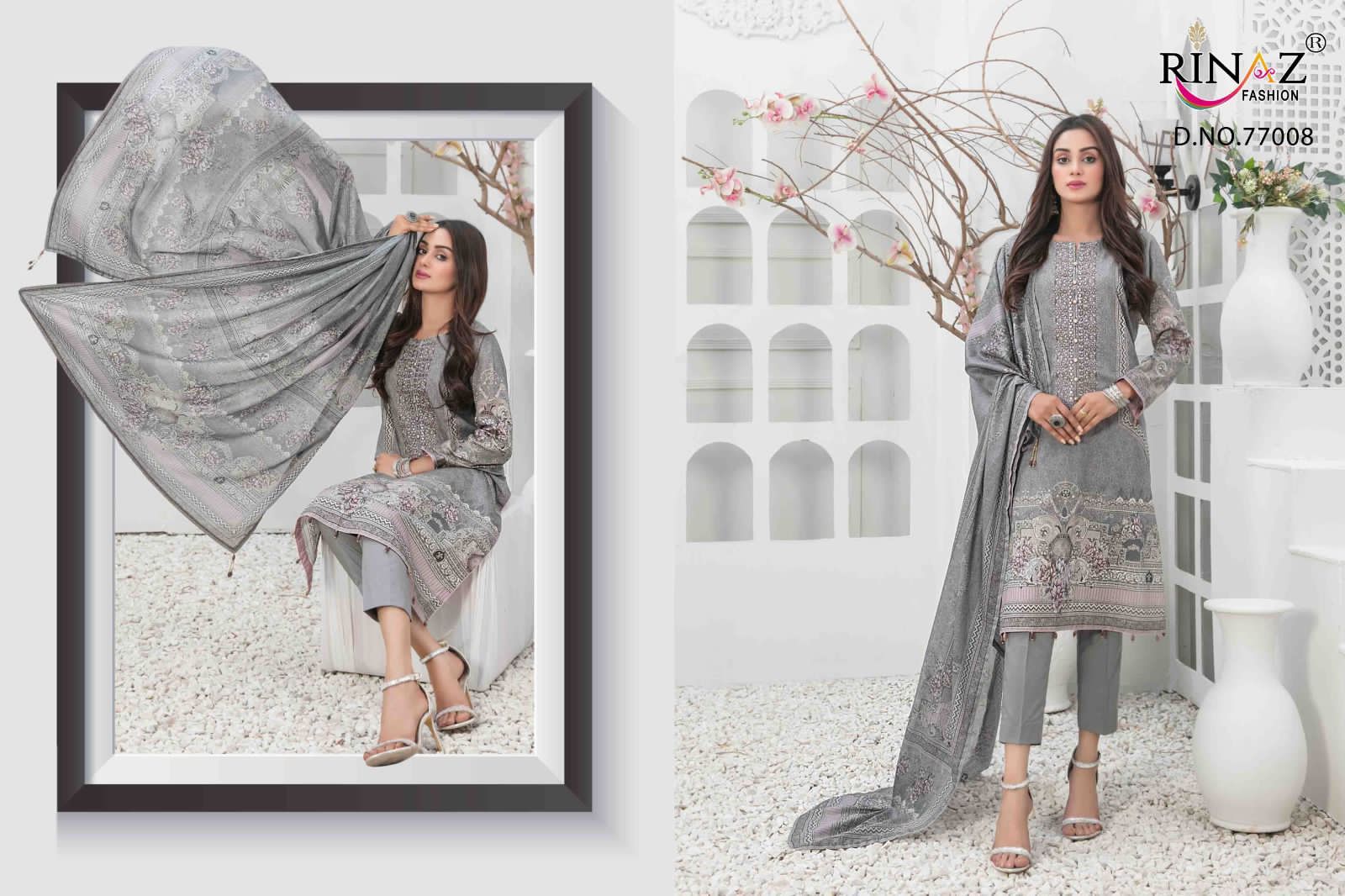 Rinaz Fashion mehmal vol 2 cambric cotton pakistani salwar suits wholesaler surat cotton dupatta - jilaniwholesalesuit