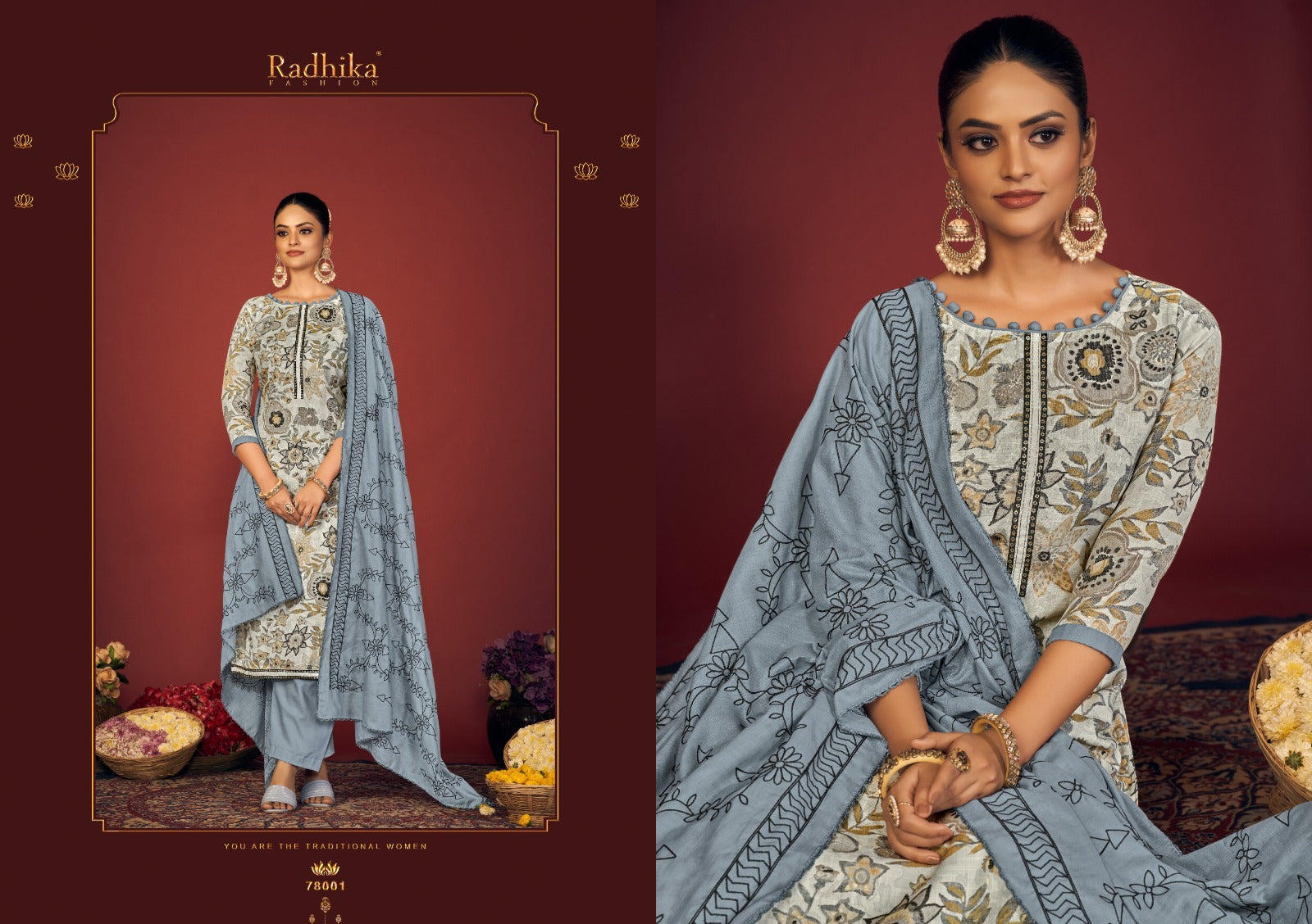 Radhika Fashion Blossom Vol 14 Cotton With Neck Work Salwar Suits At Wholesale Rate - jilaniwholesalesuit