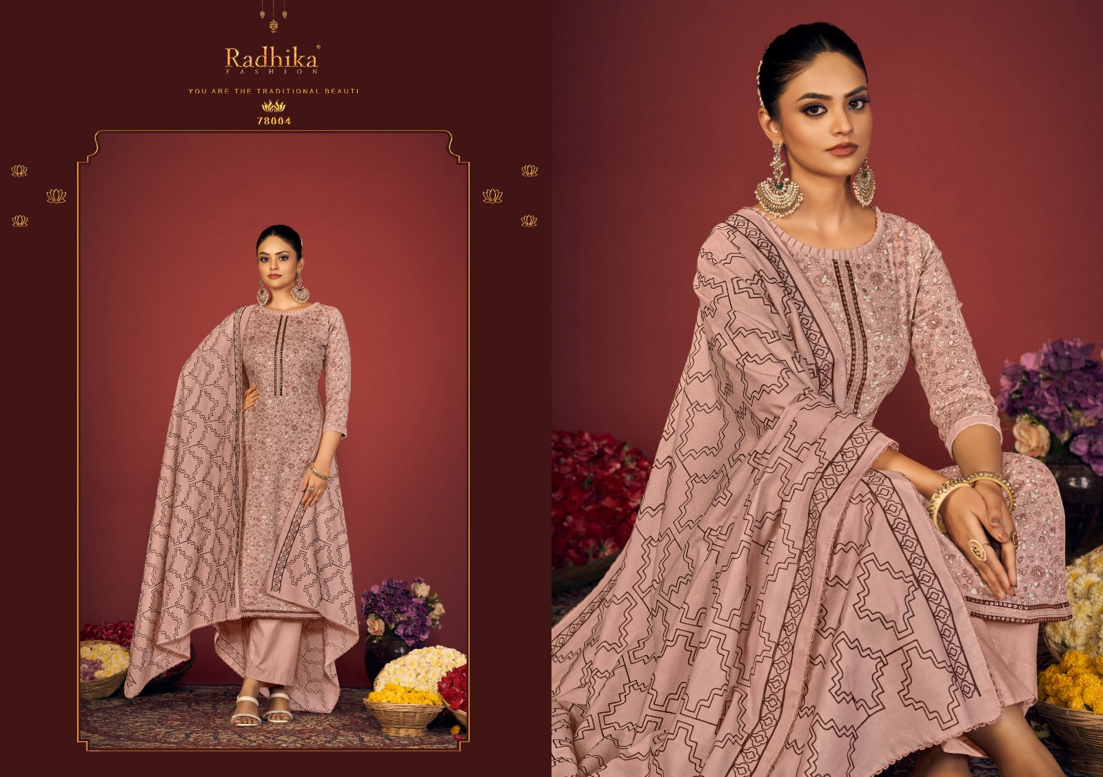Radhika Fashion Blossom Vol 14 Cotton With Neck Work Salwar Suits At Wholesale Rate - jilaniwholesalesuit