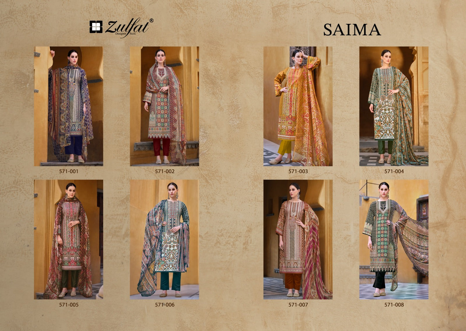 Zulfat Saima Cotton Dress Material Collection At Wholesale Rate