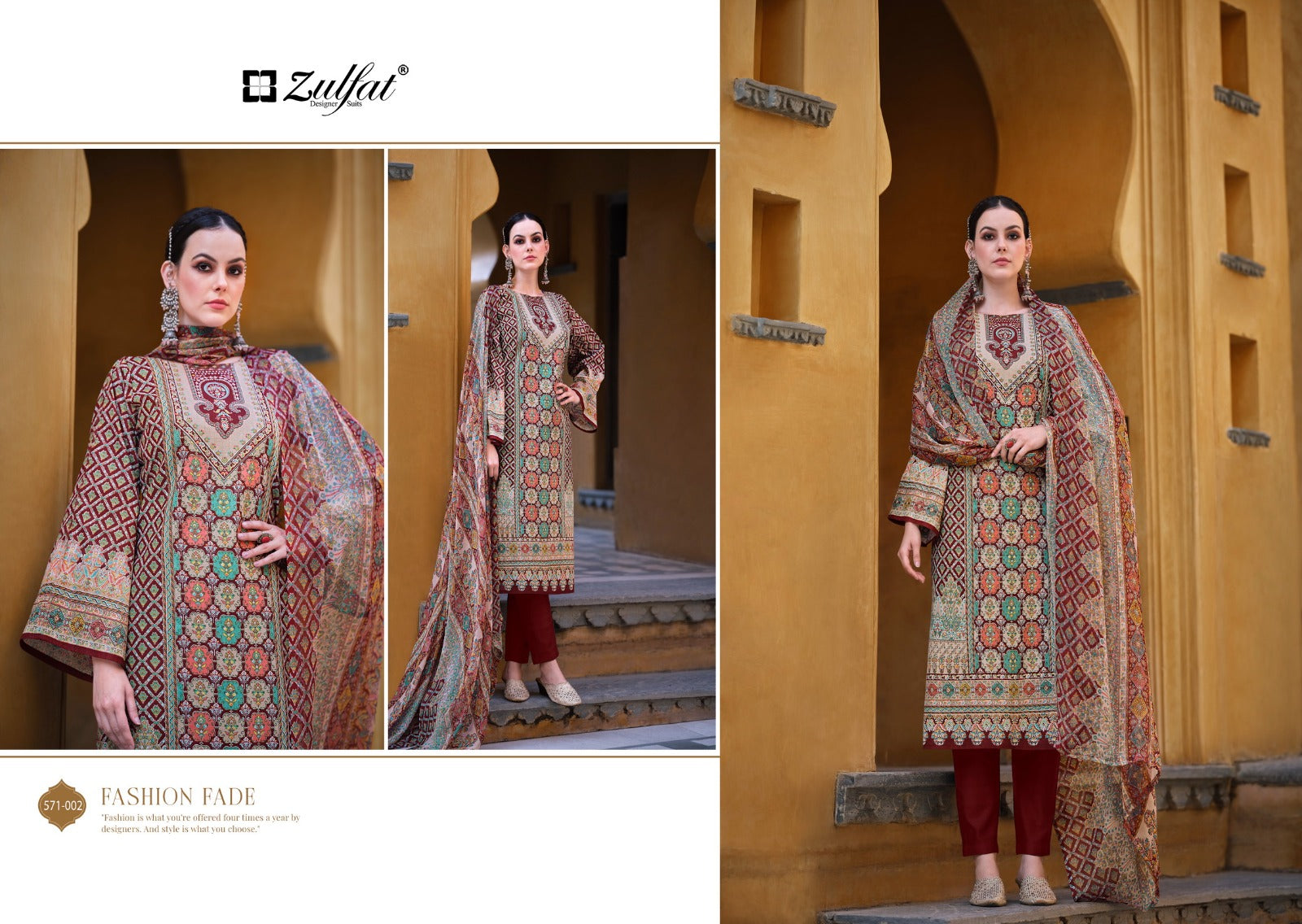 Zulfat Saima Cotton Dress Material Collection At Wholesale Rate