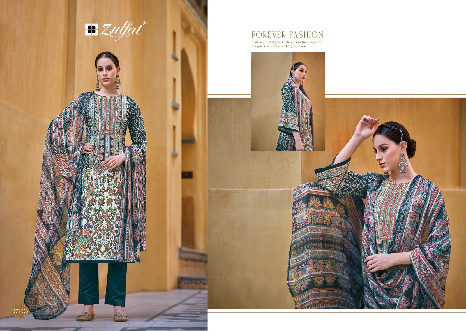 Zulfat Saima Cotton Dress Material Collection At Wholesale Rate