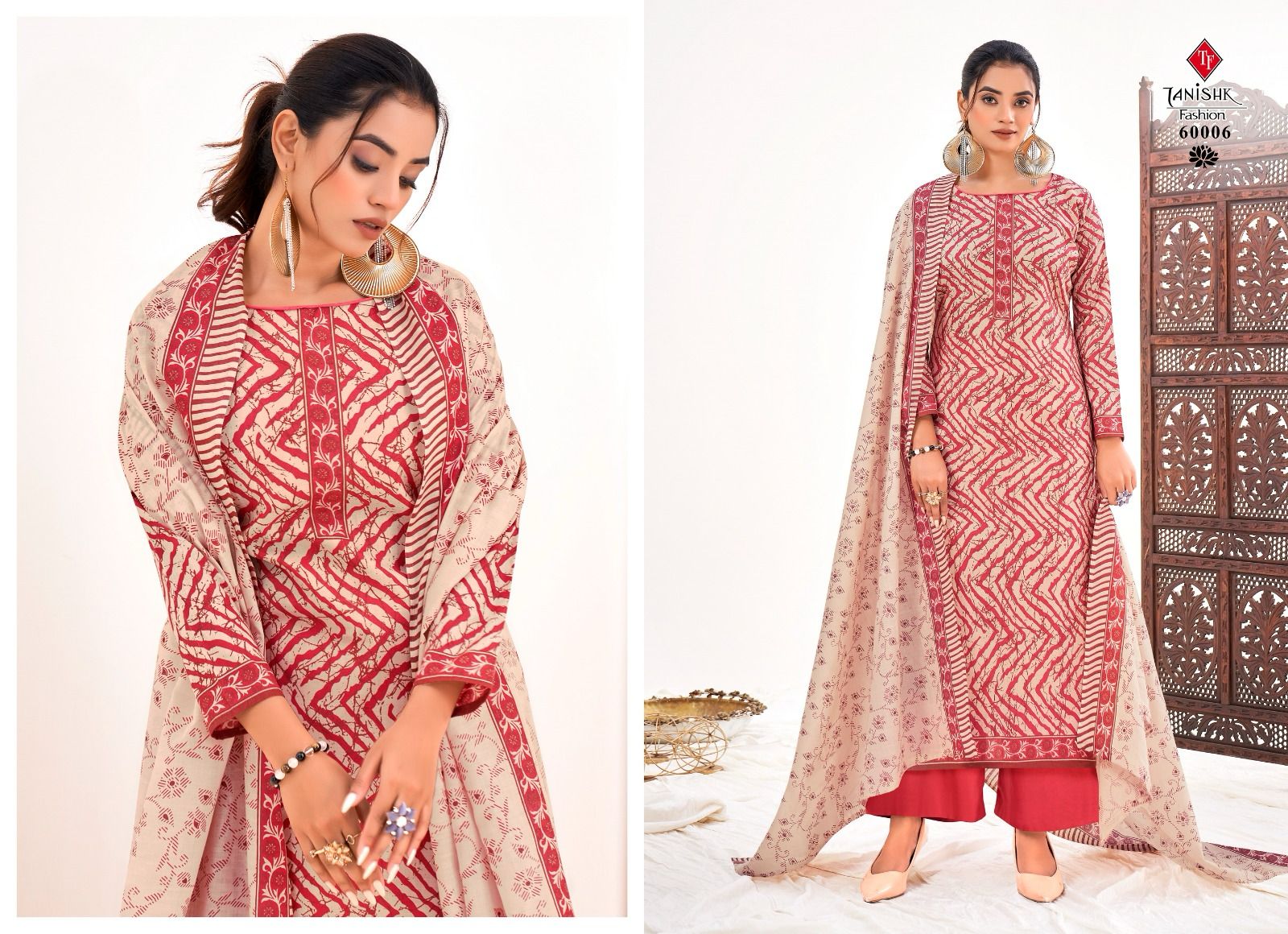 Tanishk Fashion Sanjh Cotton Printed Low Range Suit At Wholesale Price