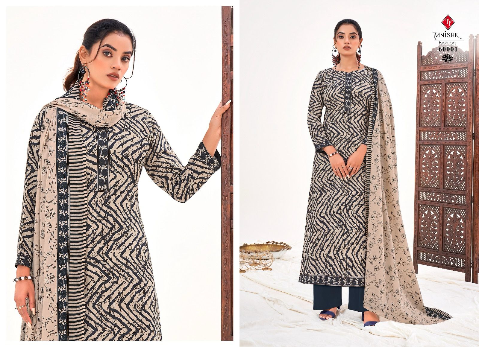 Tanishk Fashion Sanjh Cotton Printed Low Range Suit At Wholesale Price