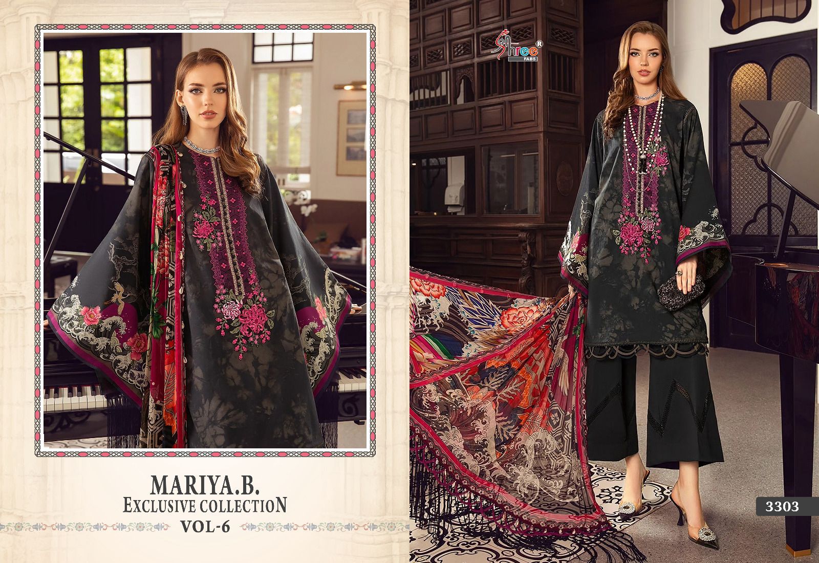 Shree Fabs Mariya.B. Exclusive Collection Vol 6 Cotton With Embroidery Work Pakistani Suits For Women - jilaniwholesalesuit