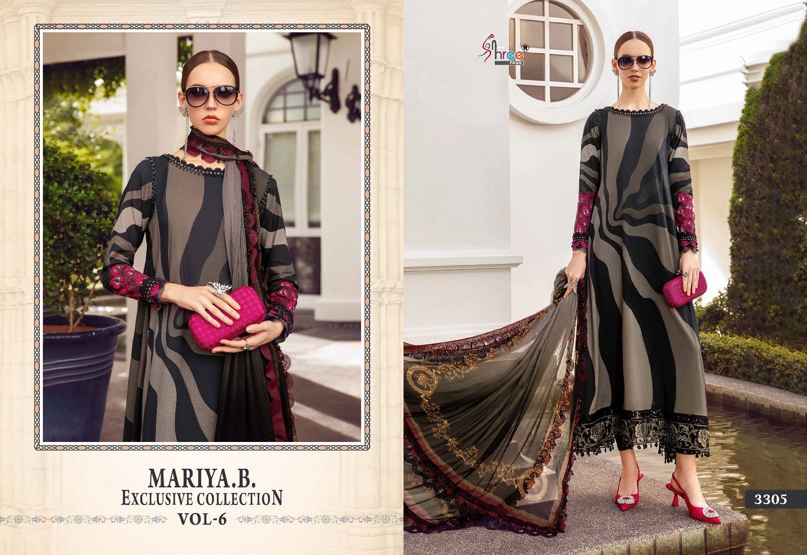 Shree fabs mariya.b. exclusive collection vol 6 cotton with embroidery work Cotton Dupatta pakistani suits for women - jilaniwholesalesuit