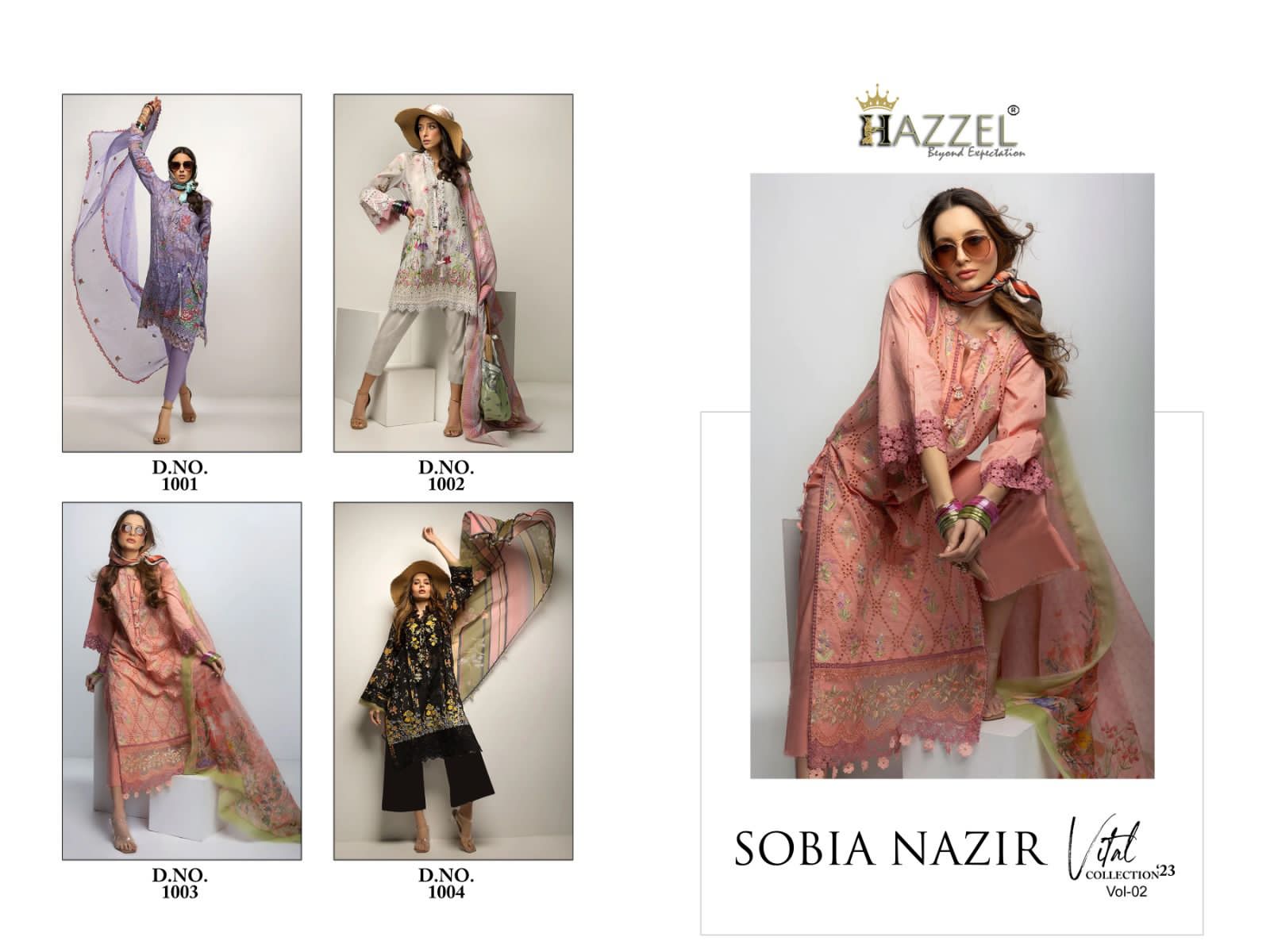 Hazzel Sobia Nazir Vol 2 Cotton Pakistani Patch Work Salwar Suits Wholesale Catalouge Cotton Dupatta - jilaniwholesalesuit