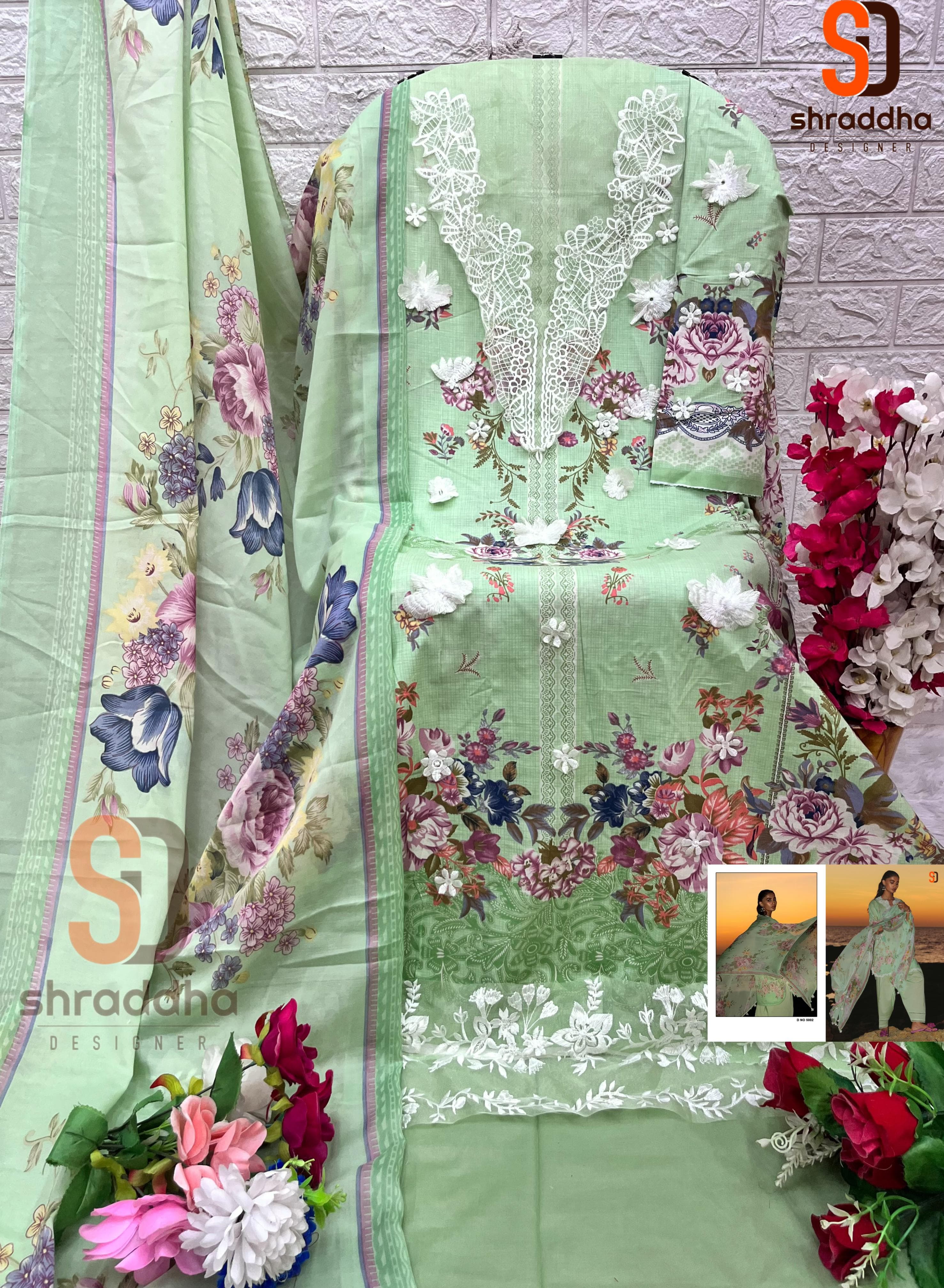 Shraddha Designer Sana Safinaz Vol 5 Lawn Cotton With Embroidery Work Pakistani Suits Wholesaler