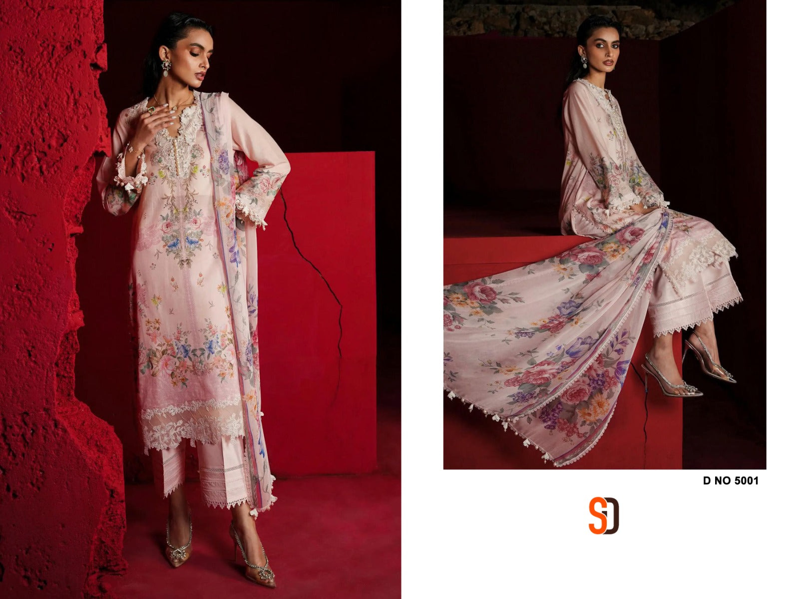 Shraddha Designer Sana Safinaz Vol 5 Lawn Cotton With Embroidery Work Pakistani Suits Wholesaler