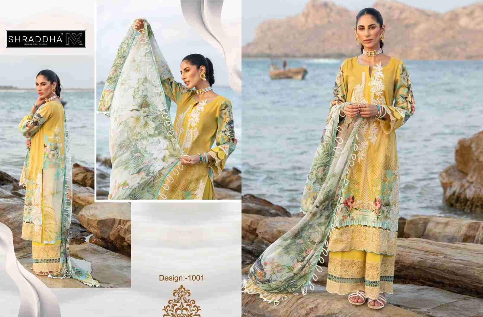 Shraddha Nx Queen Court Vol 1 NX Lawn Cotton With Embroidery Patch Work Chiffon Dupatta pakistani suits in surat - jilaniwholesalesuit