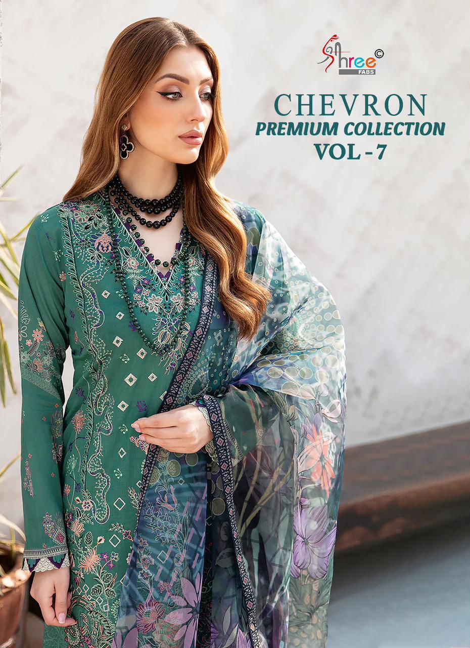 Shree Fabs Chevron Premium Collection Vol 7 Cotton Pakistani Dress Material Supplier In Surat