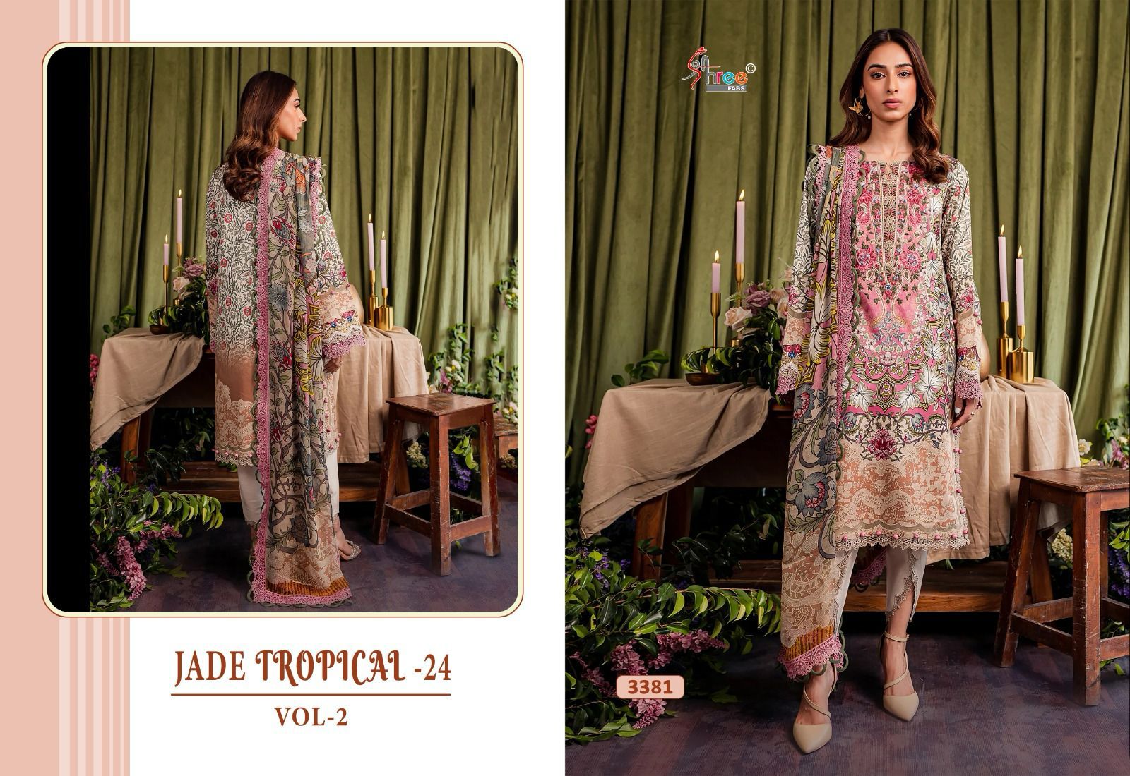 Shree Fabs Jade Tropical-24 Vol 2 Cotton Printed With Embroidery Work Chiffon Dupatta Pakistani Salwar Kameez Wholesaler In Surat