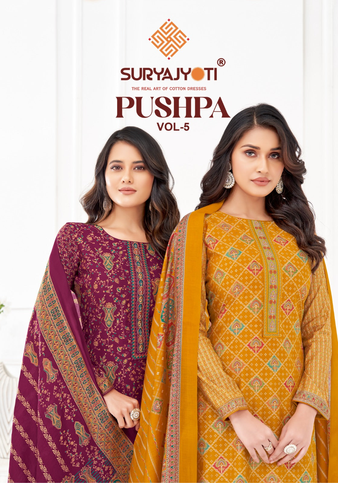 Suryajyoti Pushpa Vol 5 Modal Neck Embroidery Work Salwar Kameez Wholesaler Ahmedabad