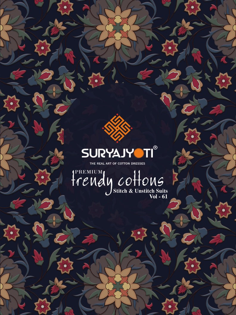 Suryajyoti Trendy Cotton Vol 61 Cotton Printed Dress Material Supplier In Surat