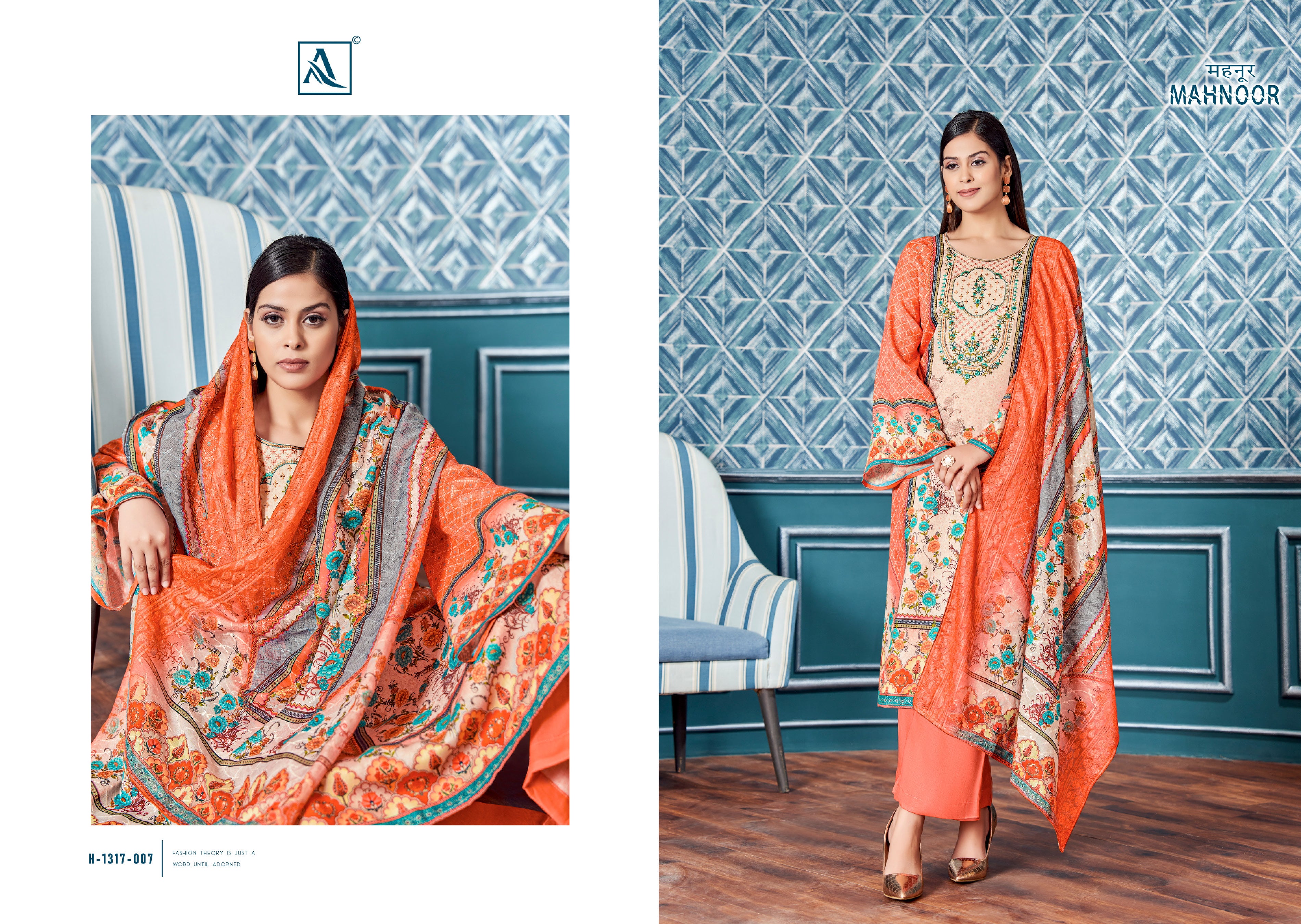 Alok Suits Mahnoor Zam Digital Pakistani Print with Embroidery Work Dress Material Wholesale Catalog - jilaniwholesalesuit