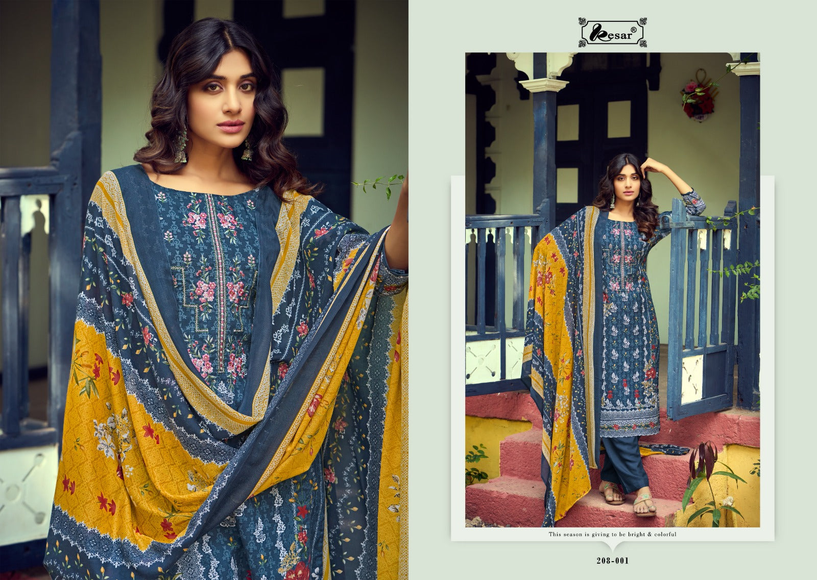 Kesar Shah Noor Lawn Cotton With Embroidery Work Salawar Kameez Latest Collection Wholesale - jilaniwholesalesuit