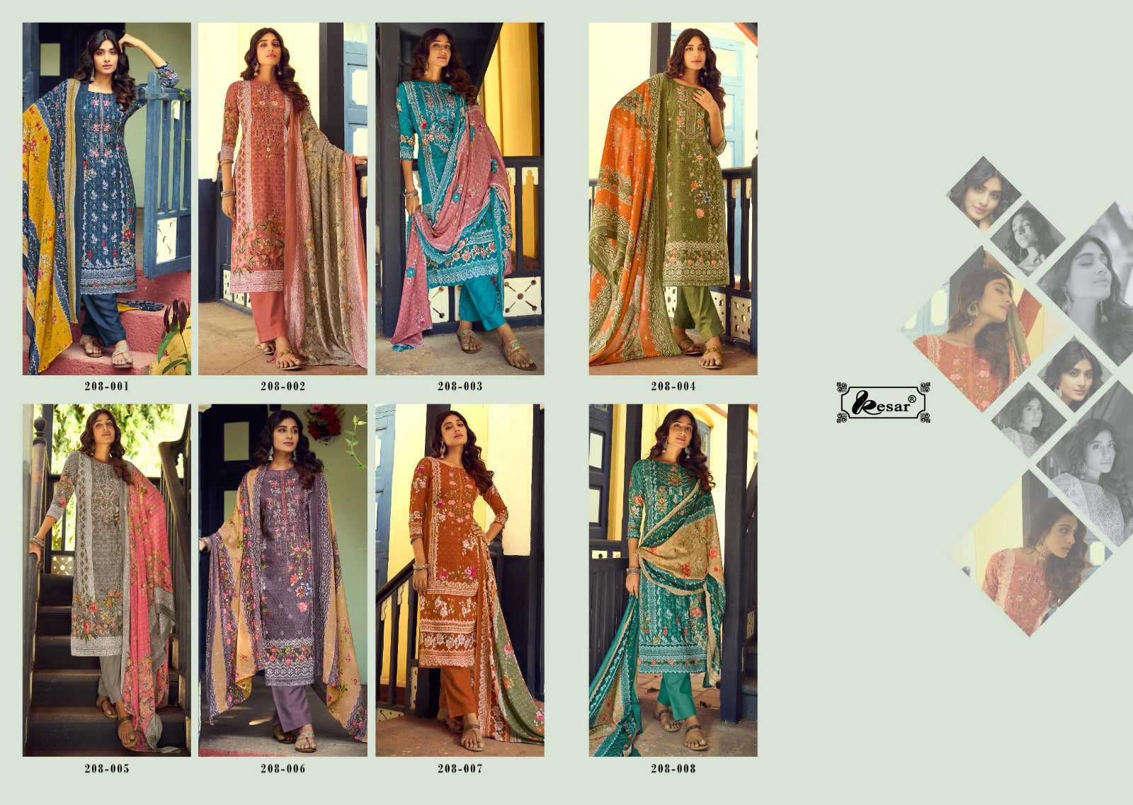 Kesar Shah Noor Lawn Cotton With Embroidery Work Salawar Kameez Latest Collection Wholesale - jilaniwholesalesuit