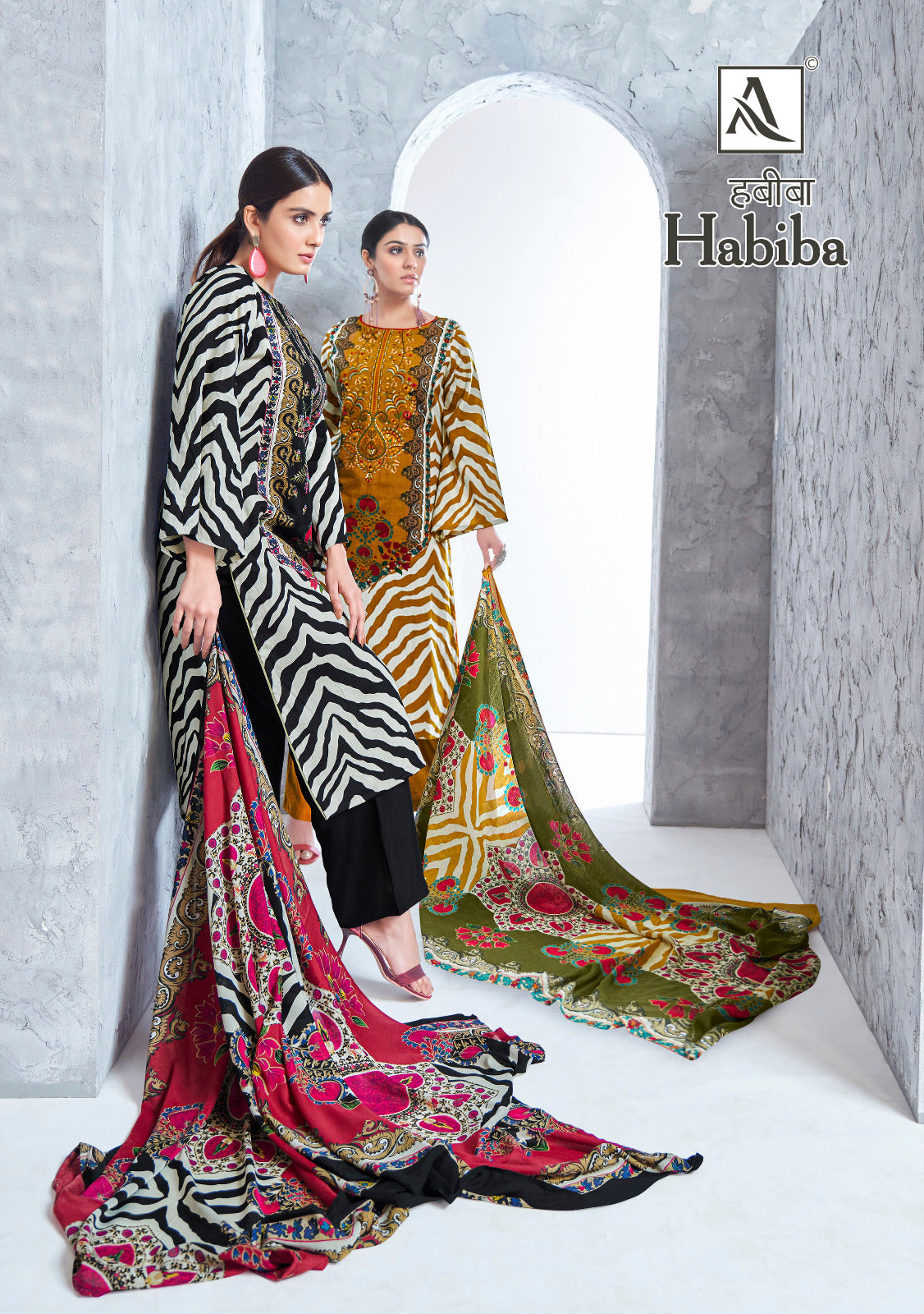 Alok Suits Habiba Zam Cotton With Embroidery Work Salwar Kameez Latest Collection - jilaniwholesalesuit