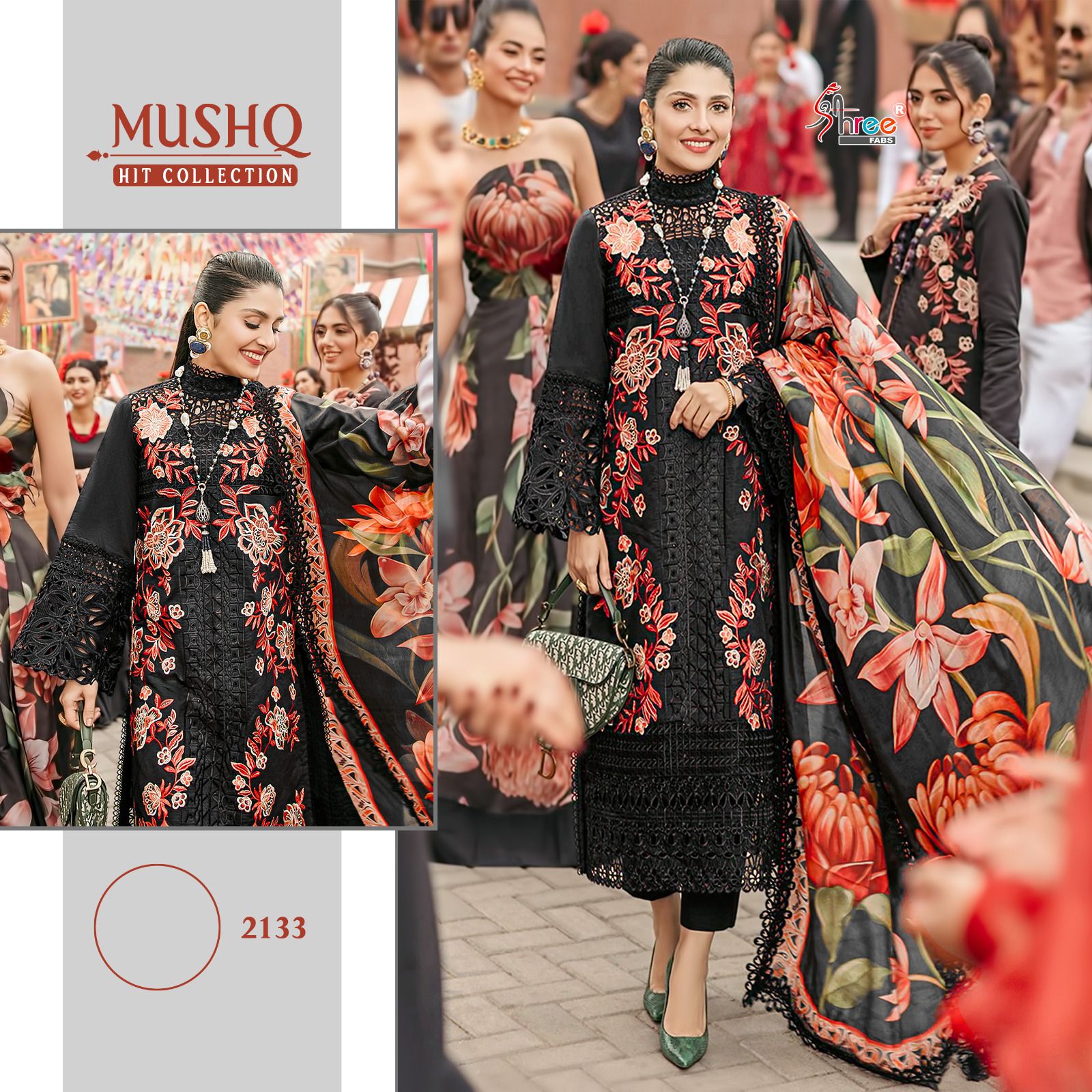 Shree Fabs Mushq Hit Collection Cotton With Embroidery Work Pakistani Suits For Women - jilaniwholesalesuit