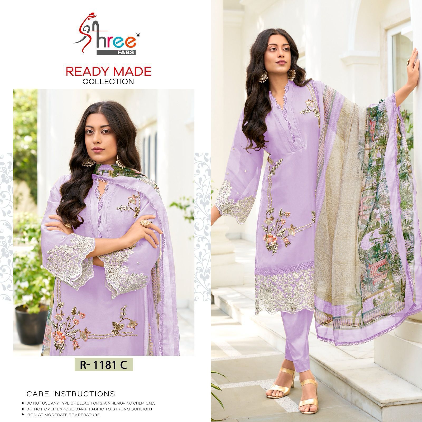 Shree Fabs D.no. R-1181 Organza With Hand Work Readymade Pakistani Suits Wholesale - jilaniwholesalesuit