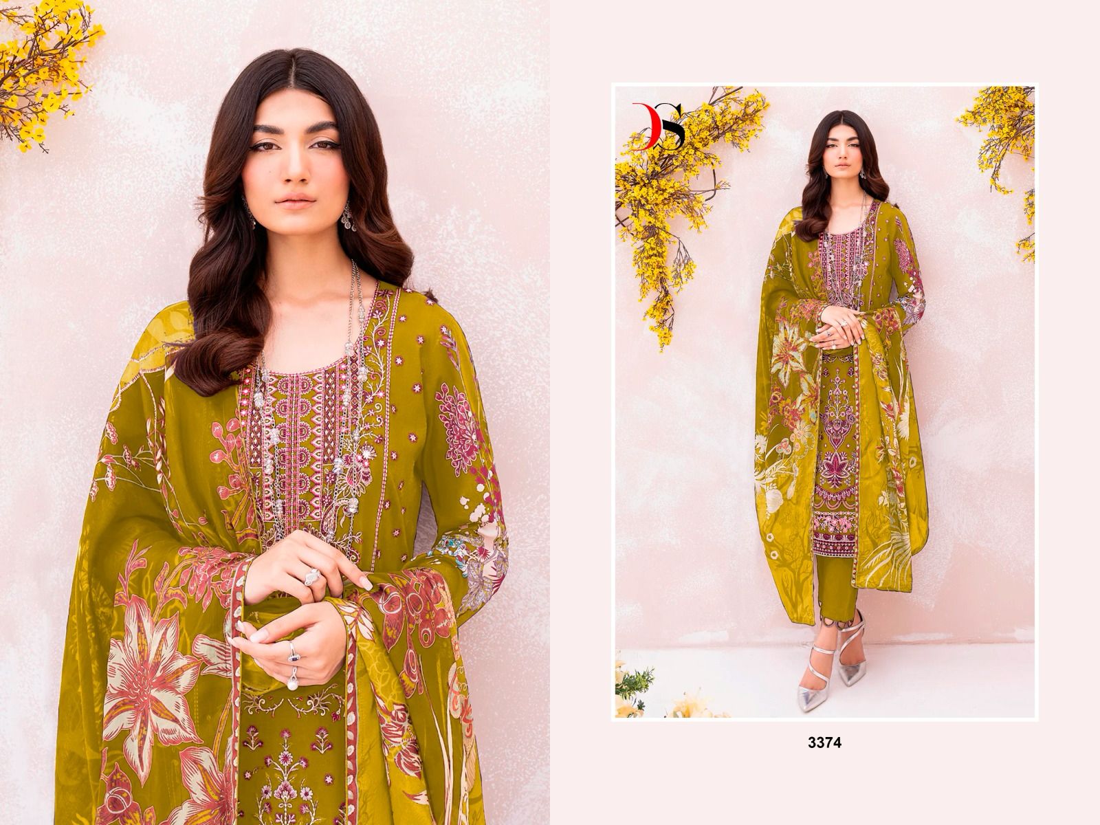 Deepsy Suits Chevron Vol 10 Cotton With Embroidery Work Chiffon Dupatta Pakistani Suits Wholesale Supplier - jilaniwholesalesuit