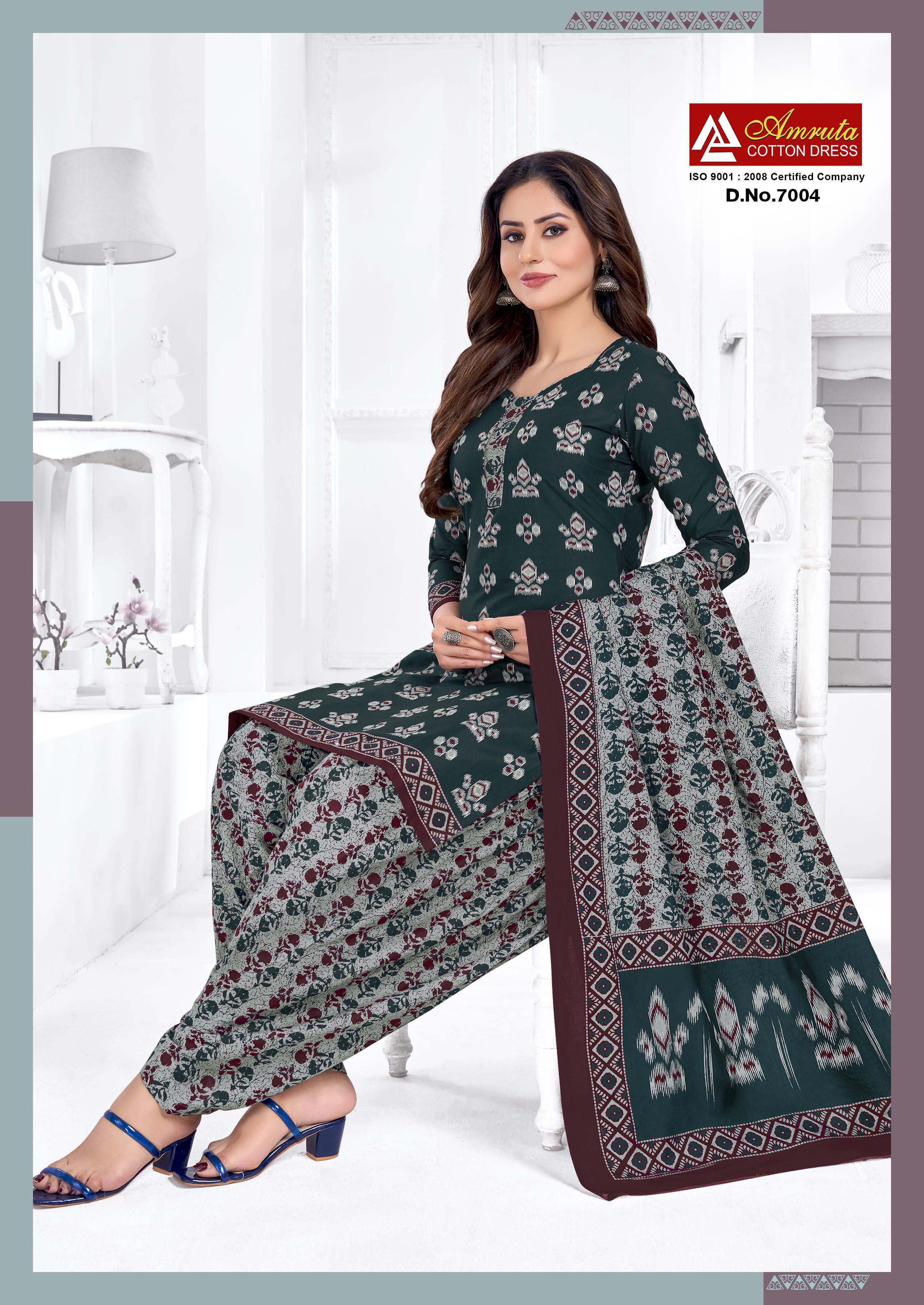 Amruta Cotton Dress Ikkat Special Vol 7 Pure Cotton dress Material Manufacturer In Jetpur - jilaniwholesalesuit