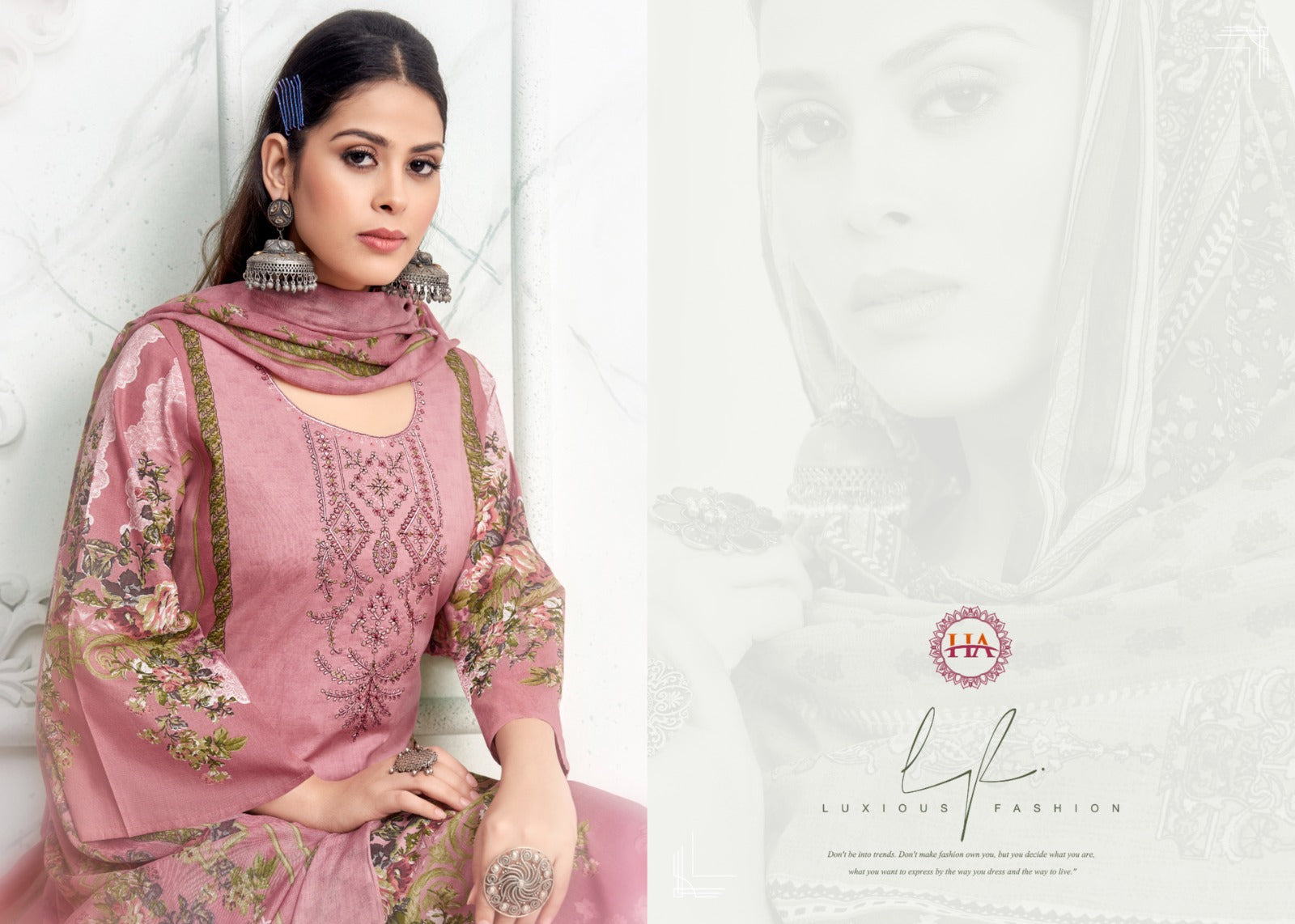 Alok Suit Harshit Fashion Hub Zohra Vol 3 Cambric Cotton Embroidery Work Pakistani Suits Wholesale Suit - jilaniwholesalesuit