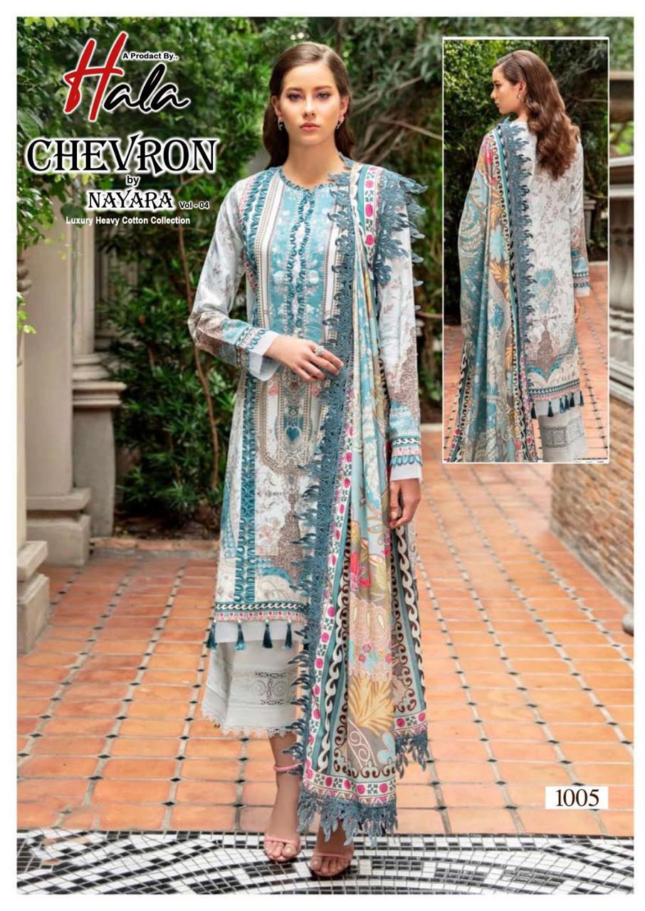 Hala Chevron By Nayra Vol 4 Low Range Cotton Printed Pakistani Dress Material Supplier In Surat - jilaniwholesalesuit