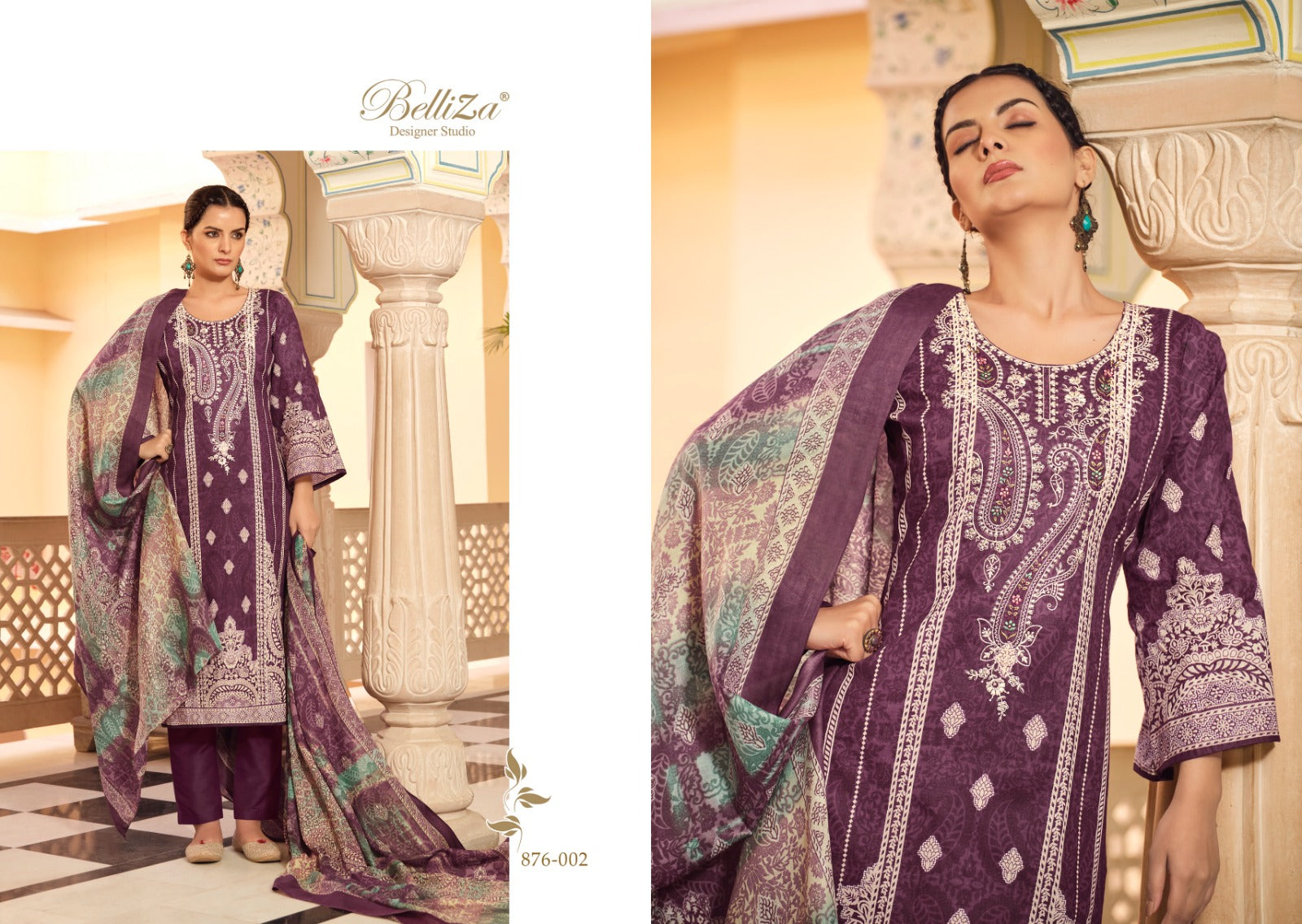 Belliza designer studio naira vol 32 cotton with embroidery work latest salwar suit catalog wholesale supplier - jilaniwholesalesuit