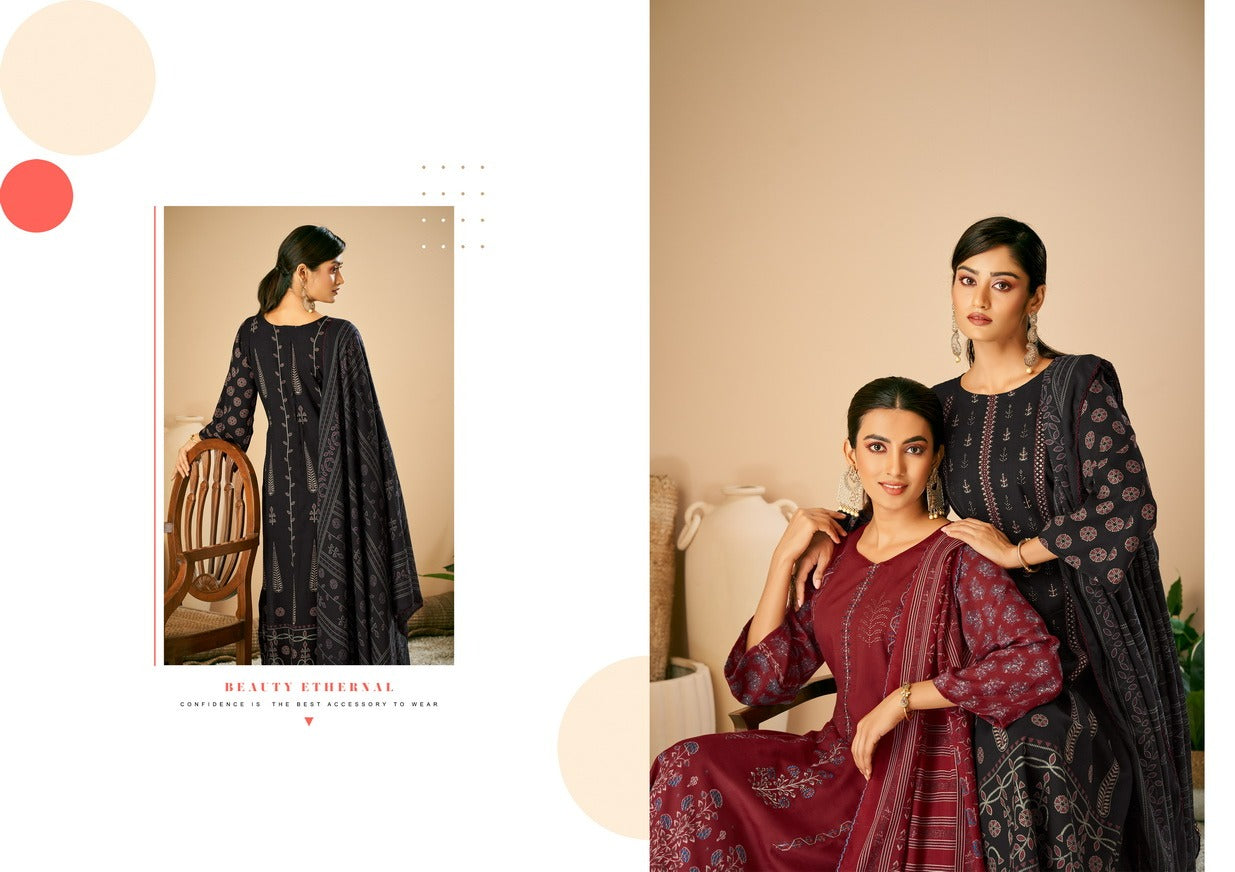 Azara Karachi Suit Kalpu Rayon Slub With Embroidery Work Salwar Suit Design For Women