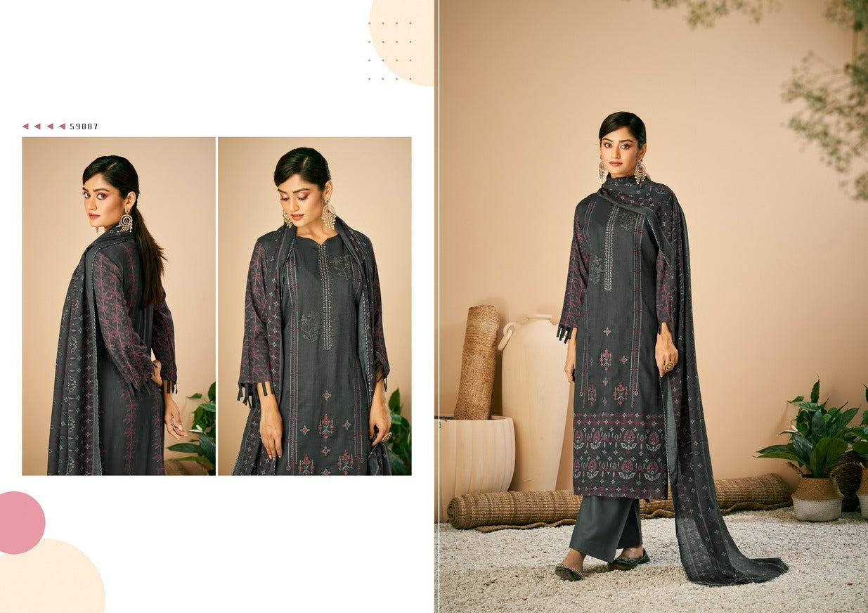 Azara Karachi Suit Kalpu Rayon Slub With Embroidery Work Salwar Suit Design For Women