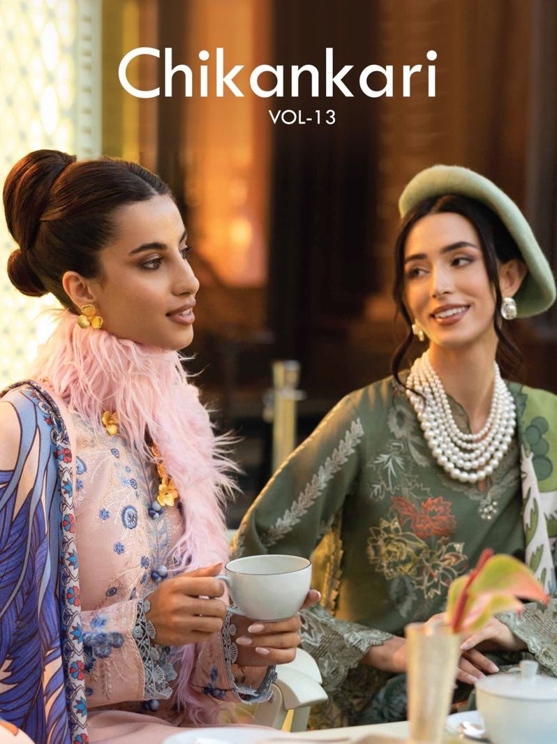 Saniya Trendz Chikankari Vol 13 Cotton With Embroidery Work Pakistani Salwar Suits Wholesale Catalog