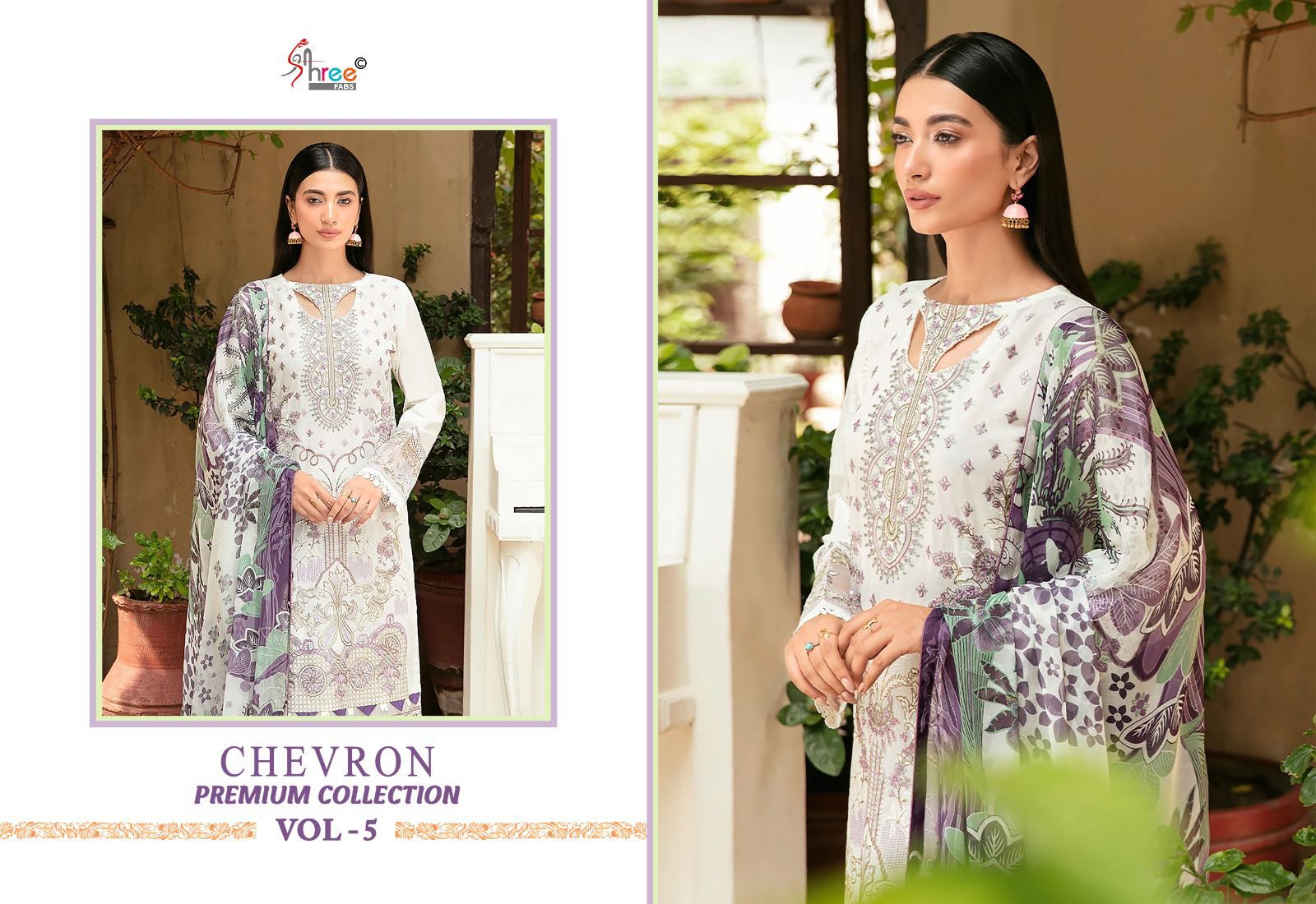 Shree Fabs Chevron Premium Collection Vol 5 Rayon With Embroidery Work Salwar Suits Supplier In Surat