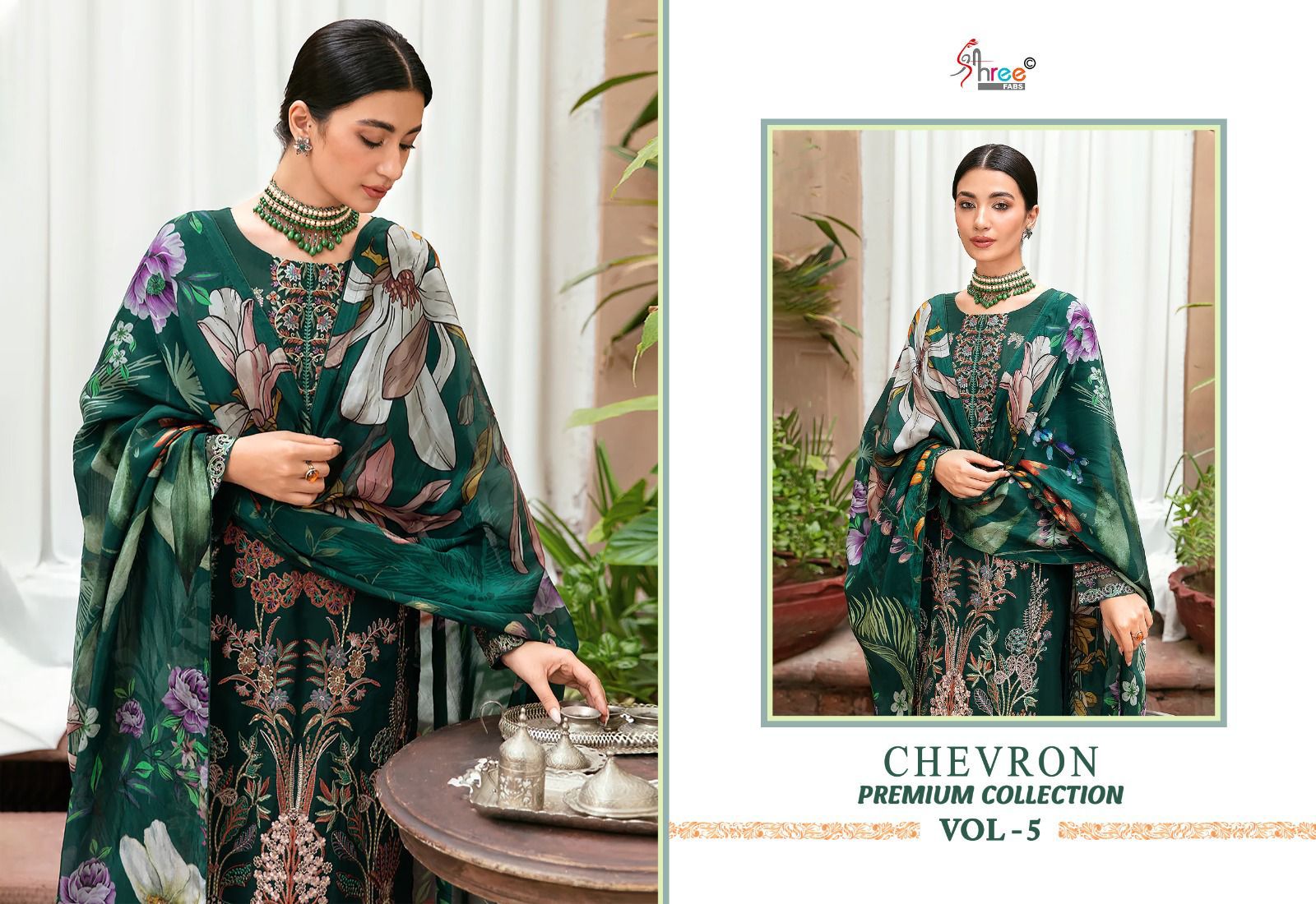 Shree Fabs Chevron Premium Collection Vol 5 Rayon With Embroidery Work Salwar Suits Supplier In Surat