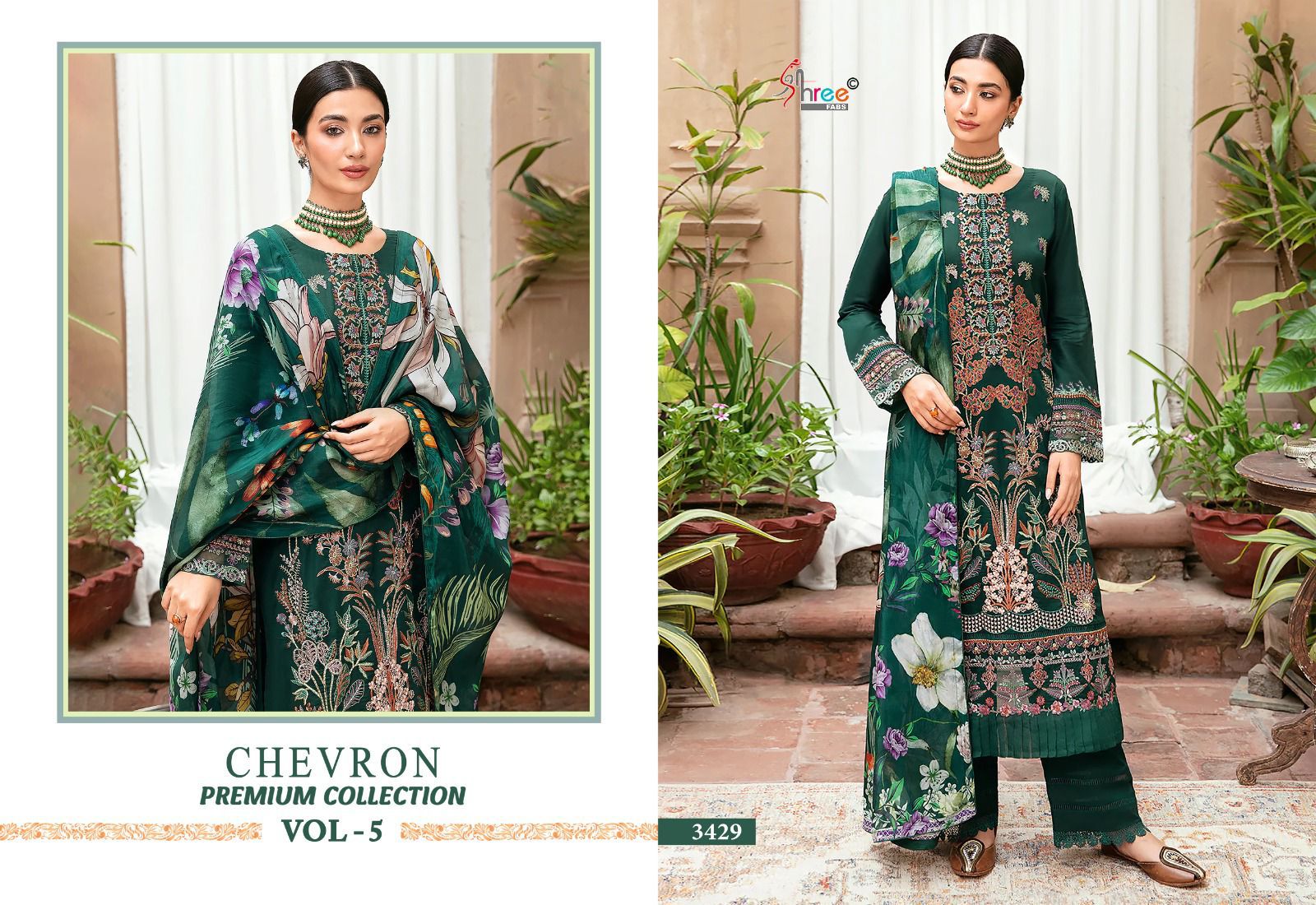 Shree Fabs Chevron Premium Collection Vol 5 Rayon With Embroidery Work Salwar Suits Supplier In Surat