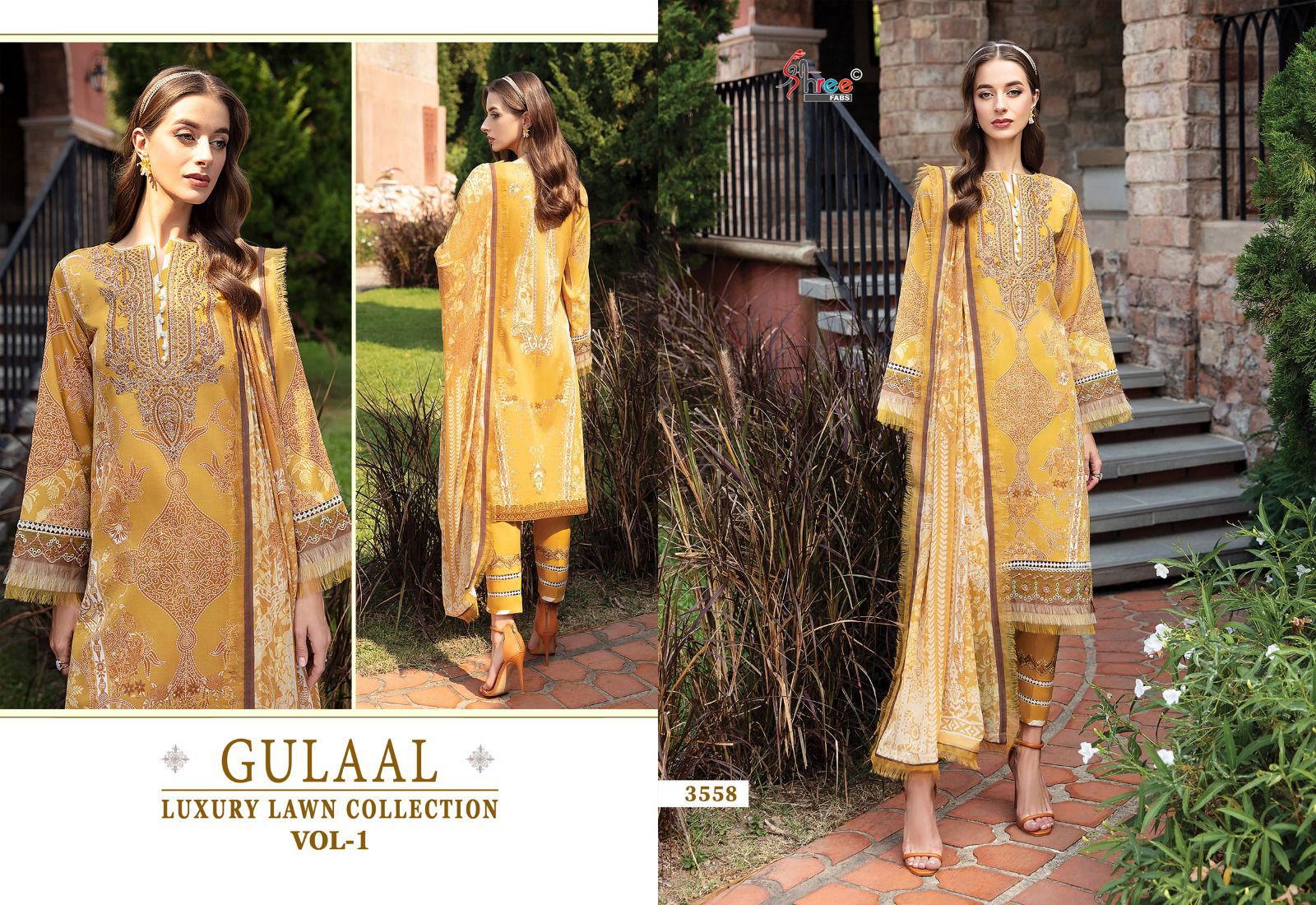 Shree Fabs Gulaal Luxury Lawn Collection Vol 1 Pakistani Suits At Wholesale Rate