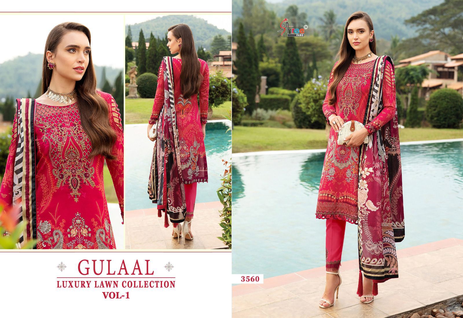 Shree Fabs Gulaal Luxury Lawn Collection Vol 1 Pakistani Suits At Wholesale Rate