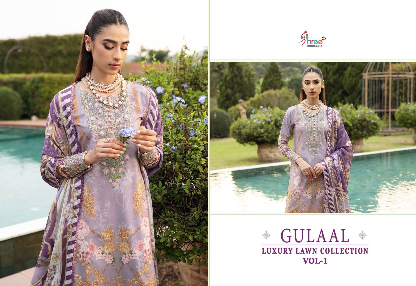 Shree Fabs Gulaal Luxury Lawn Collection Vol 1 Pakistani Suits At Wholesale Rate